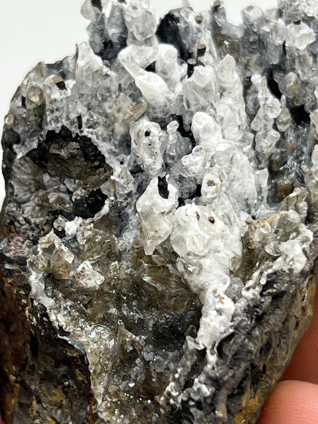 Museum quality, Very showy crystal calcite on stalactite hematite, special collections piece - Crystal Gemstone AE 