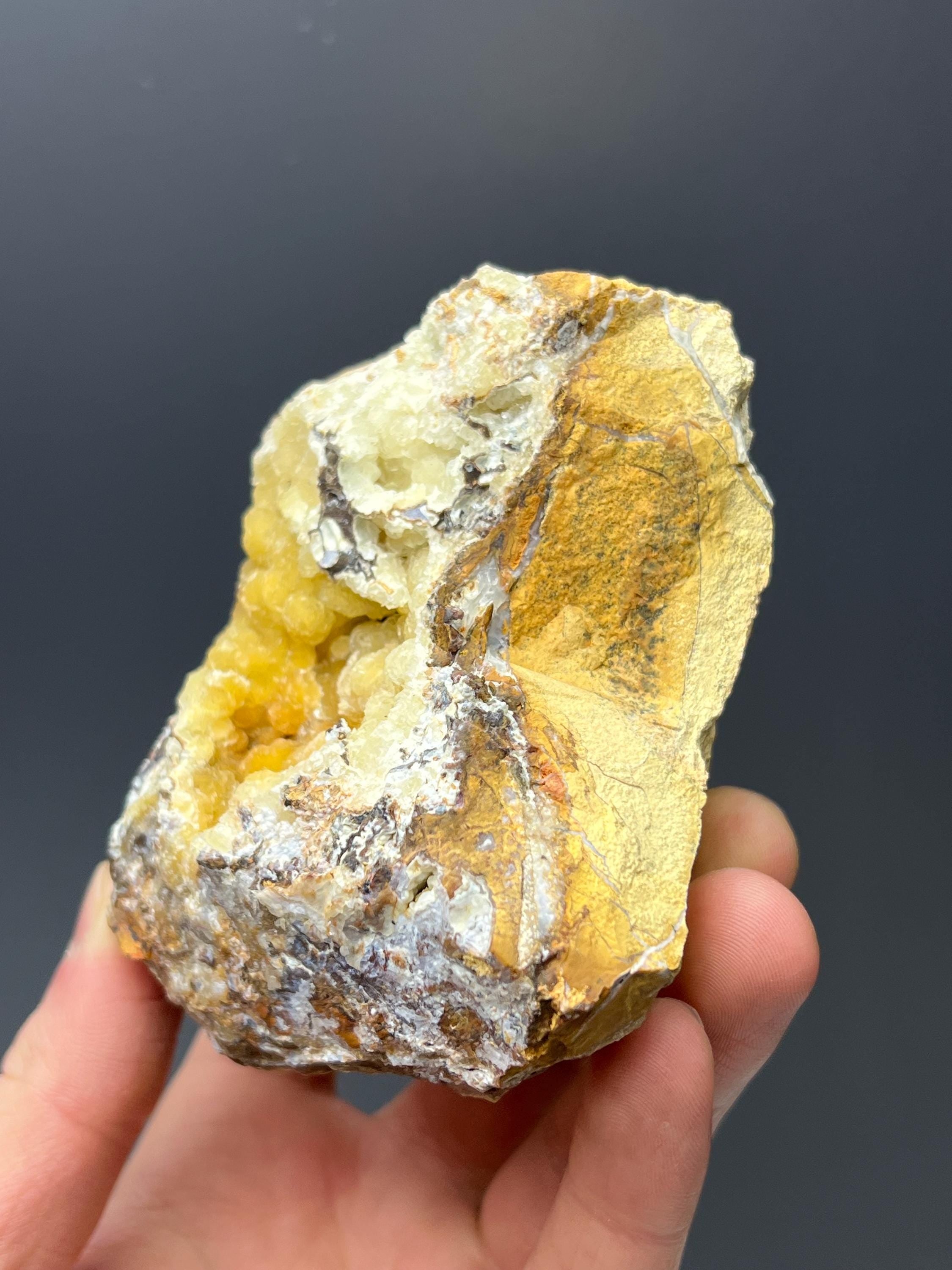 Yellow Hemimorphite Specimen - Crystal Gemstone AE 