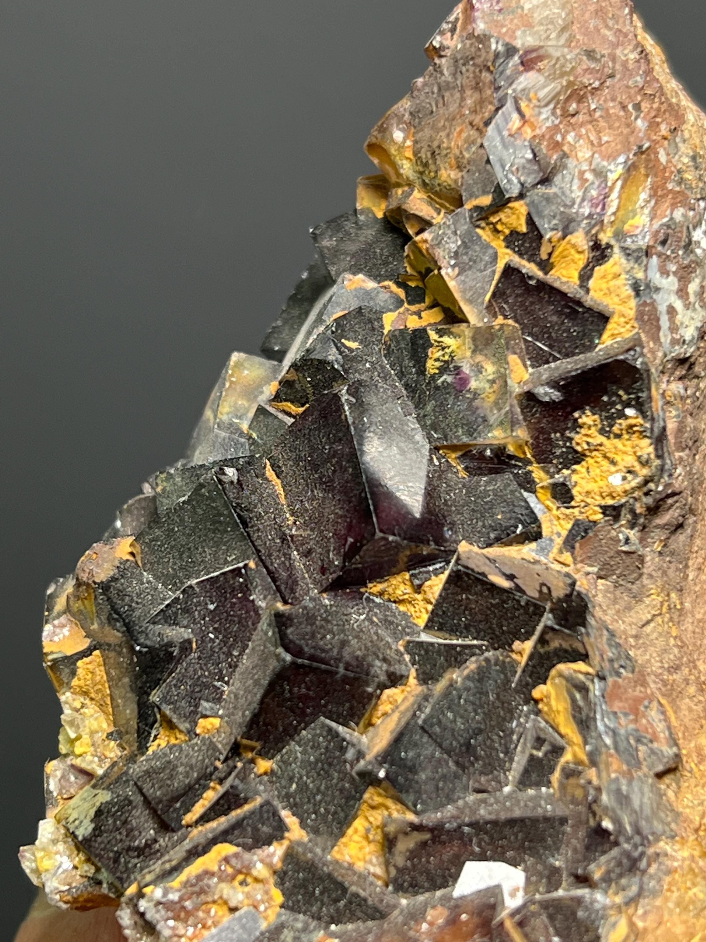 Dark Purple Fluorite Specimen, 216gram - Crystal Gemstone AE 