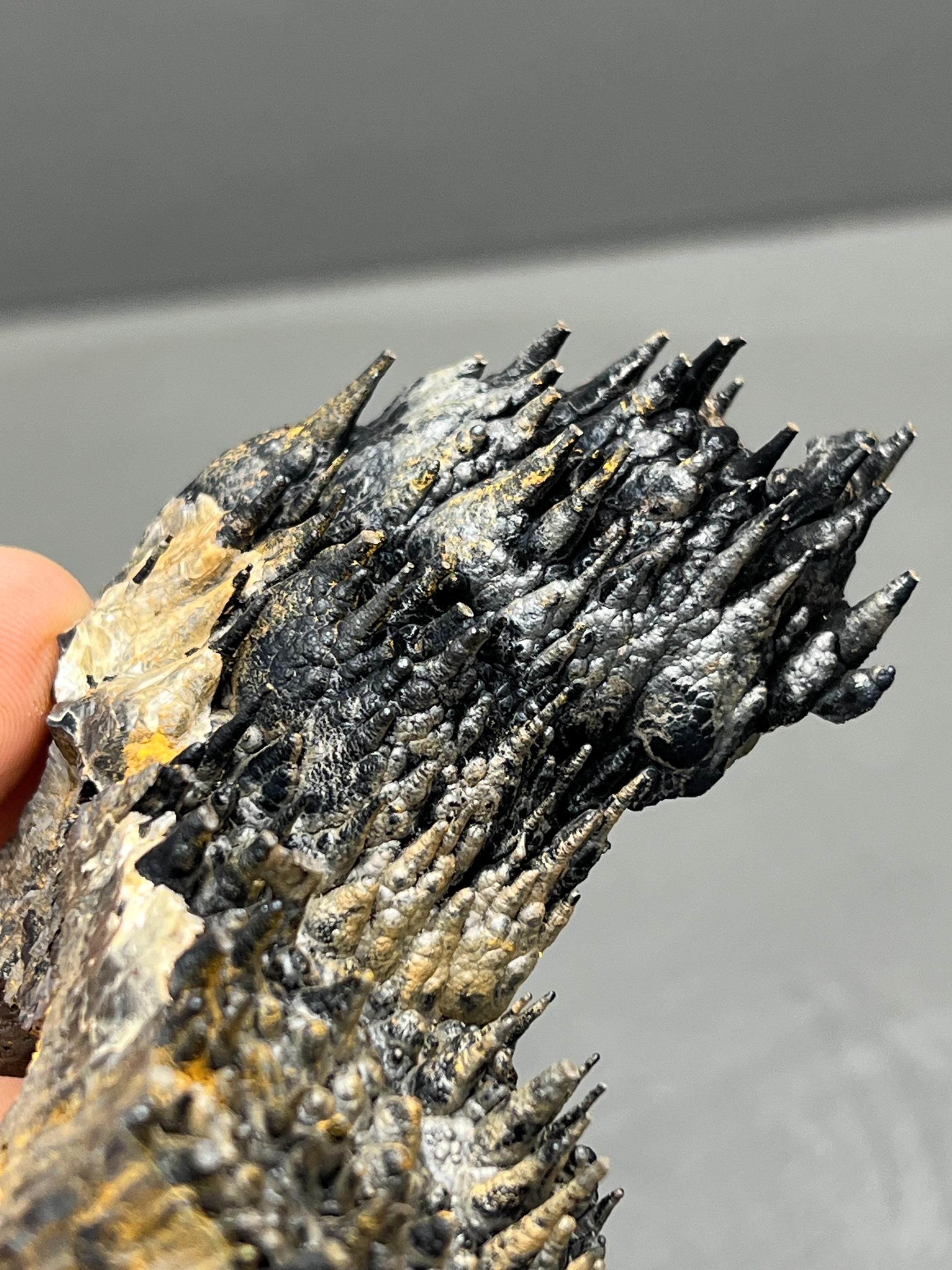 Limonite And Specularite On Stalactite Goethite - Crystal Gemstone AE 
