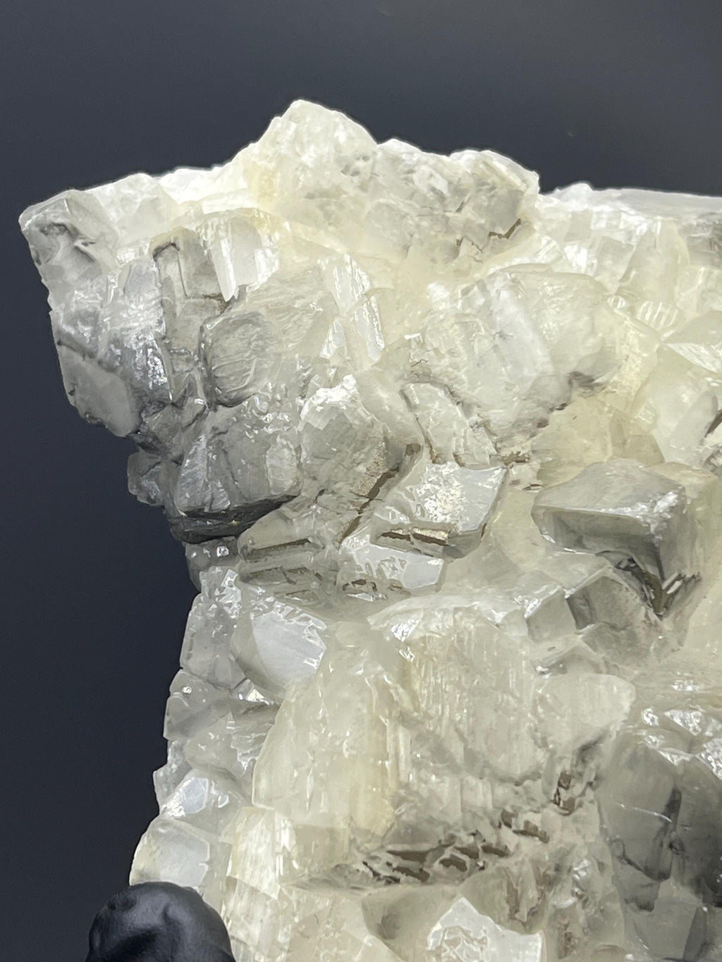 Pyrite With Cubic Gray & White Crystal Calcite - Crystal Gemstone AE 