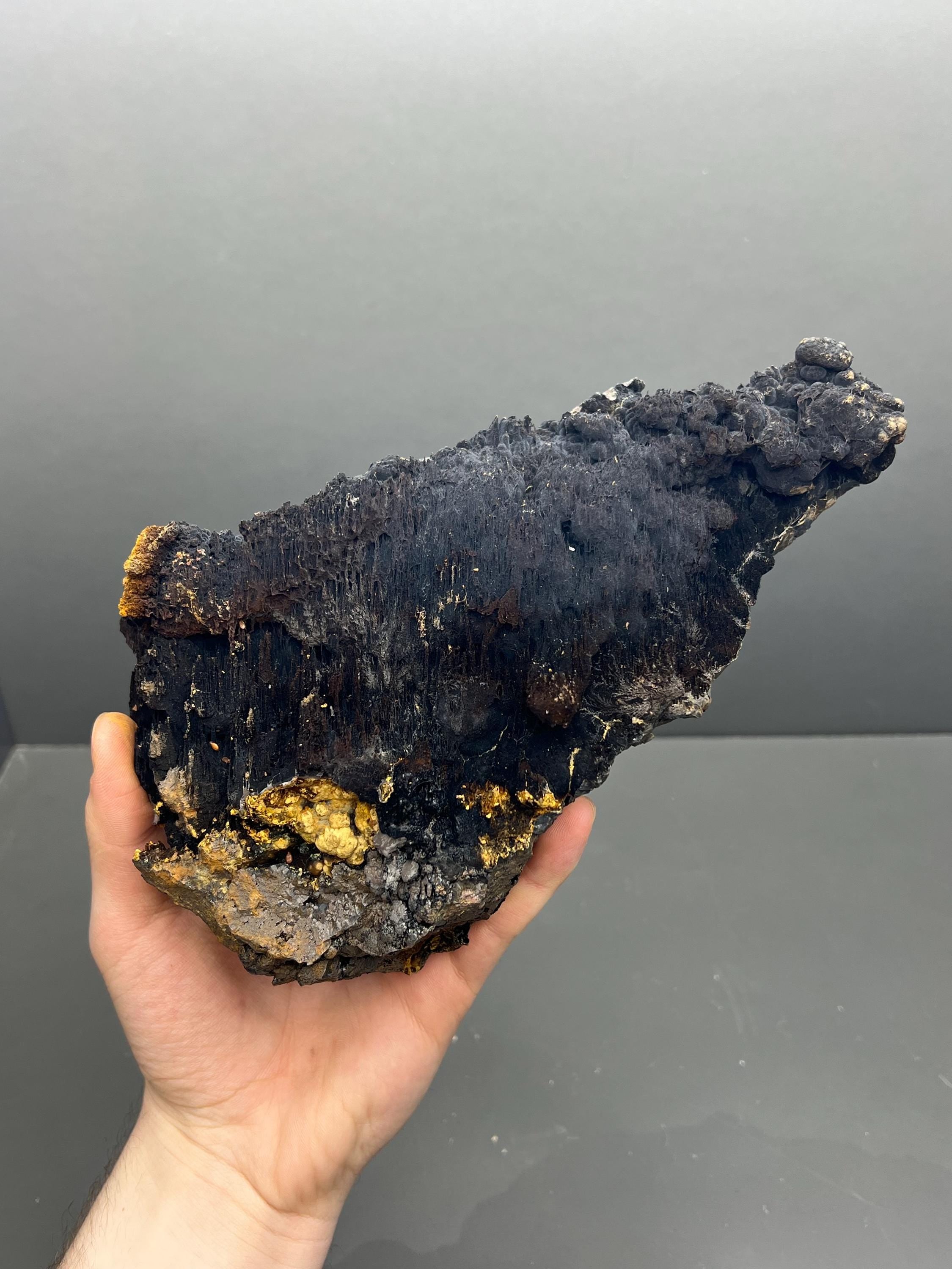 Limonite And Specularite On Stalactite Goethite - Crystal Gemstone AE 