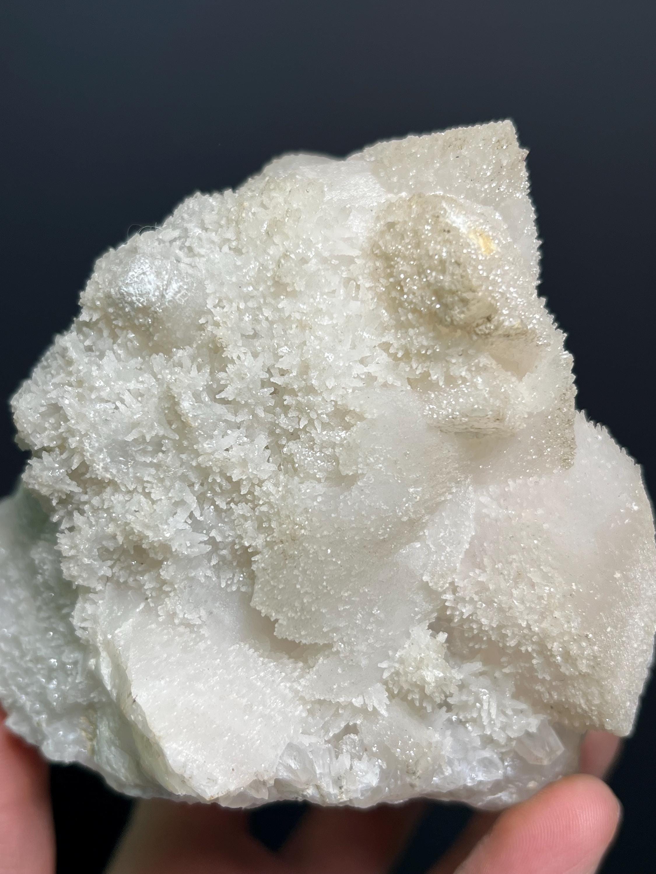 Lilac Calcite with Crystal Quartz Specimen, 884gram, Turkey Origin - Crystal Gemstone AE 