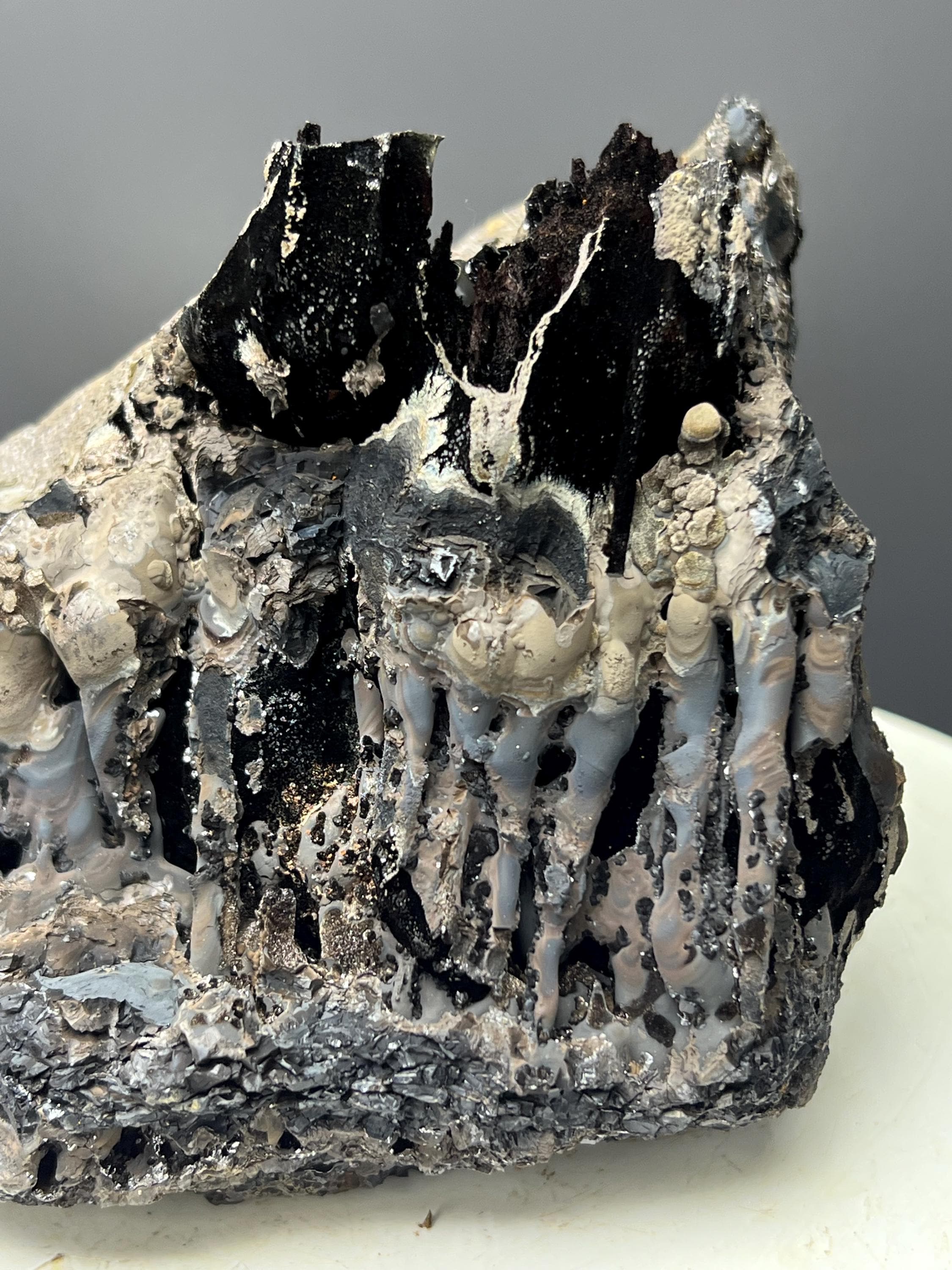 Very Showy! Specularite With Stalactite Goethite Specimen - Crystal Gemstone AE 