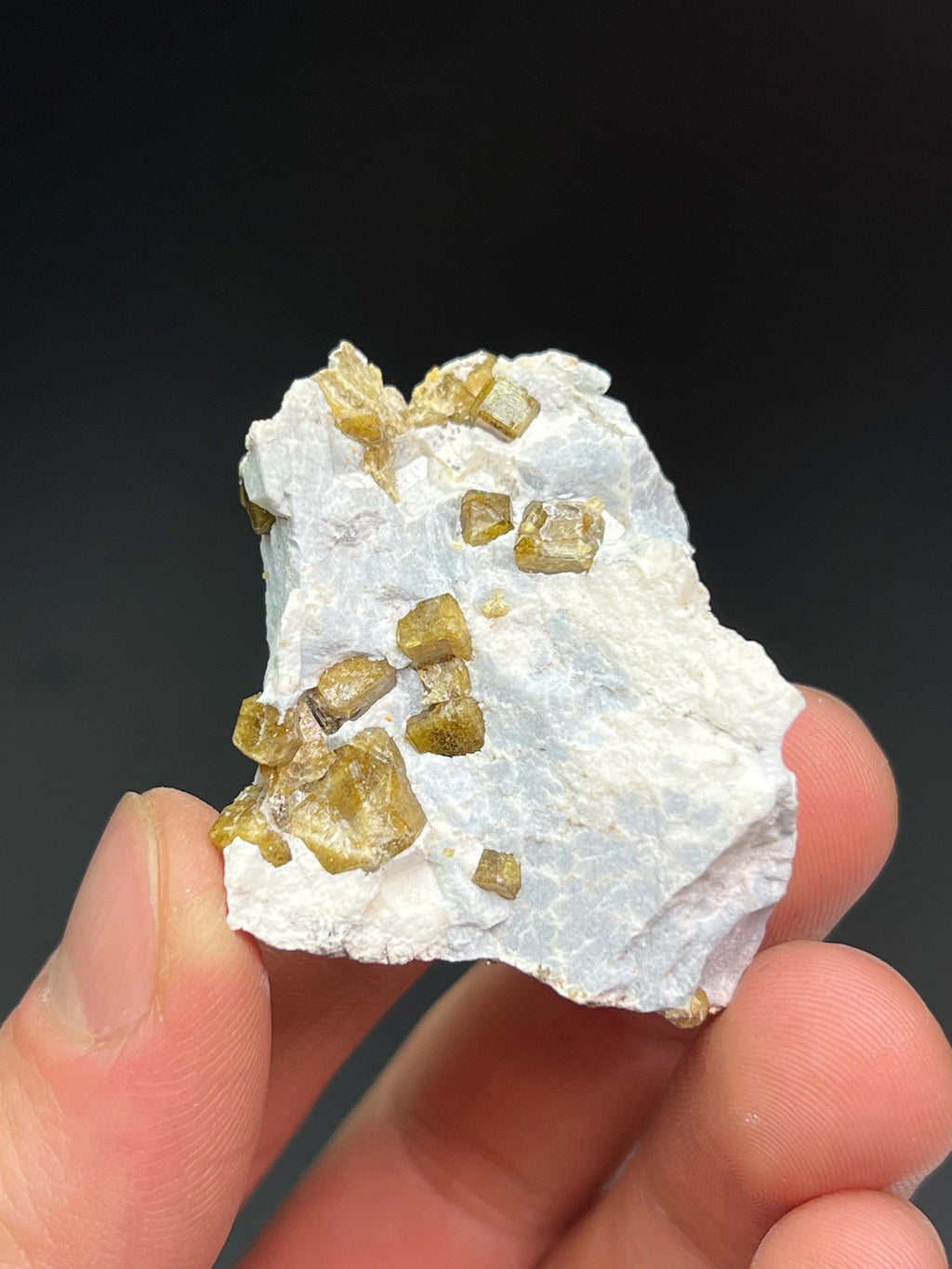 Yellow Fluorite Crystals On Matrix - Crystal Gemstone AE 