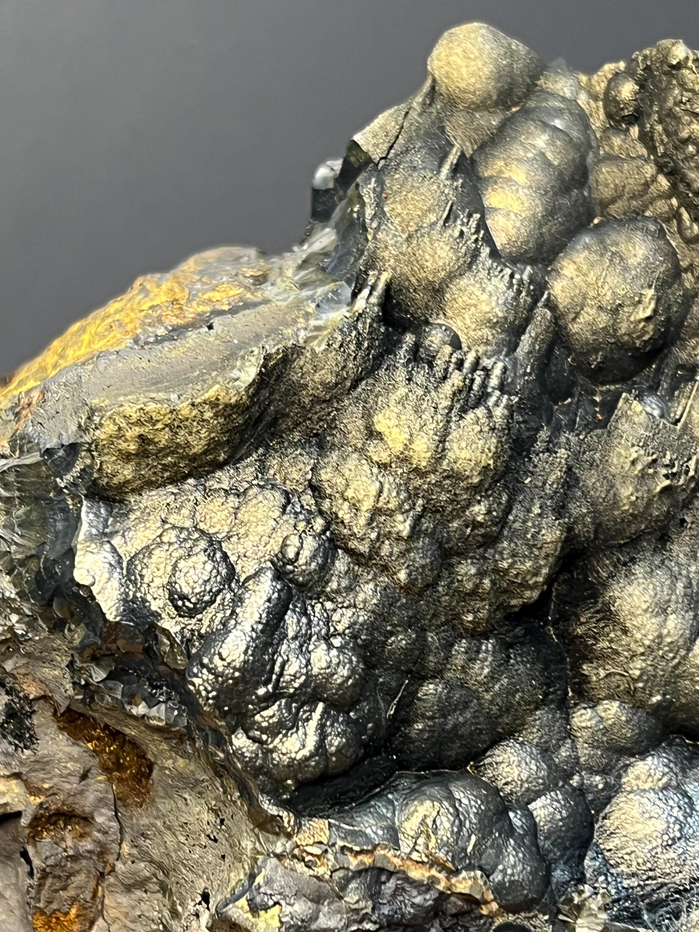 Museum Quality, Very Special Golden Color Stalactite And Botryoidal Formation Goethite Specimen - Crystal Gemstone AE 