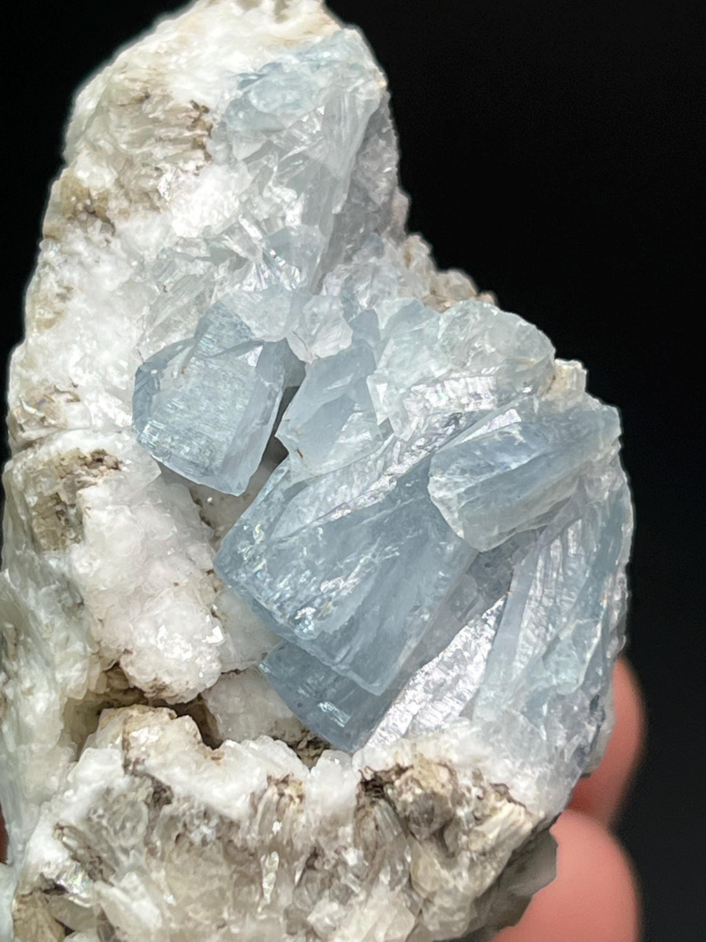 Blue Celestine On Barite - Crystal Gemstone AE 