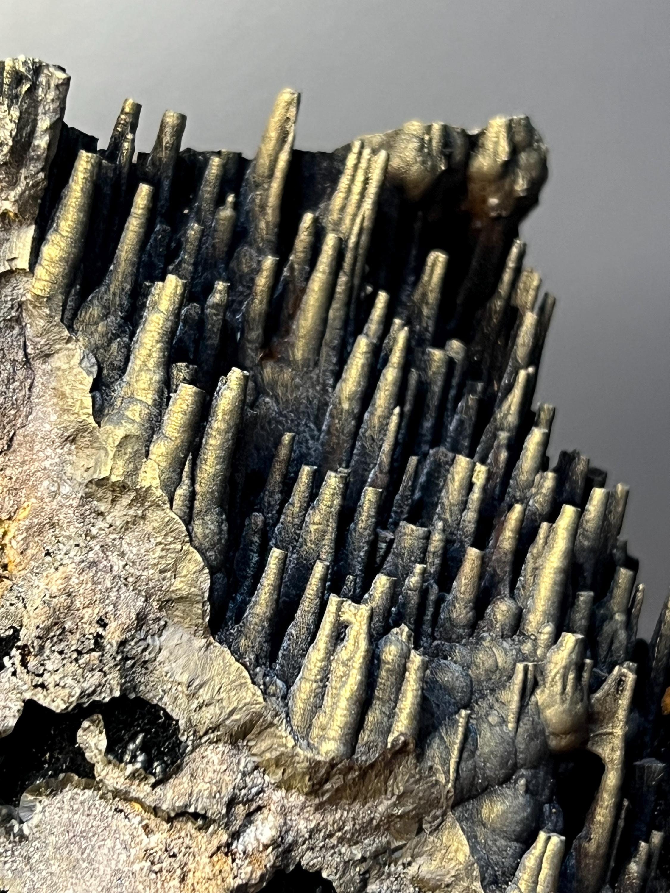 Museum Quality! Very Special Golden Color Stalactite Goethite Specimen - Crystal Gemstone AE 
