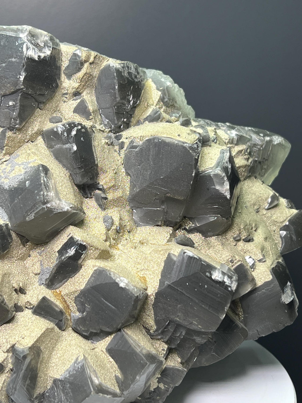 Very Showy! Pyrite Alloy Gray Crystal Calcite - Crystal Gemstone AE 