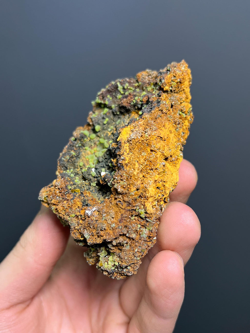 Mexican Mimetite Specimen – Botryoidal Mineral, Honey-Yellow Crystals - Crystal Gemstone AE 