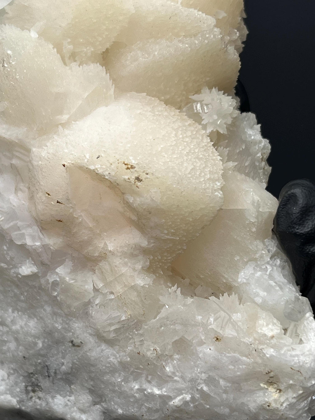 Lilac Calcite With Crystal Quartz - Crystal Gemstone AE 