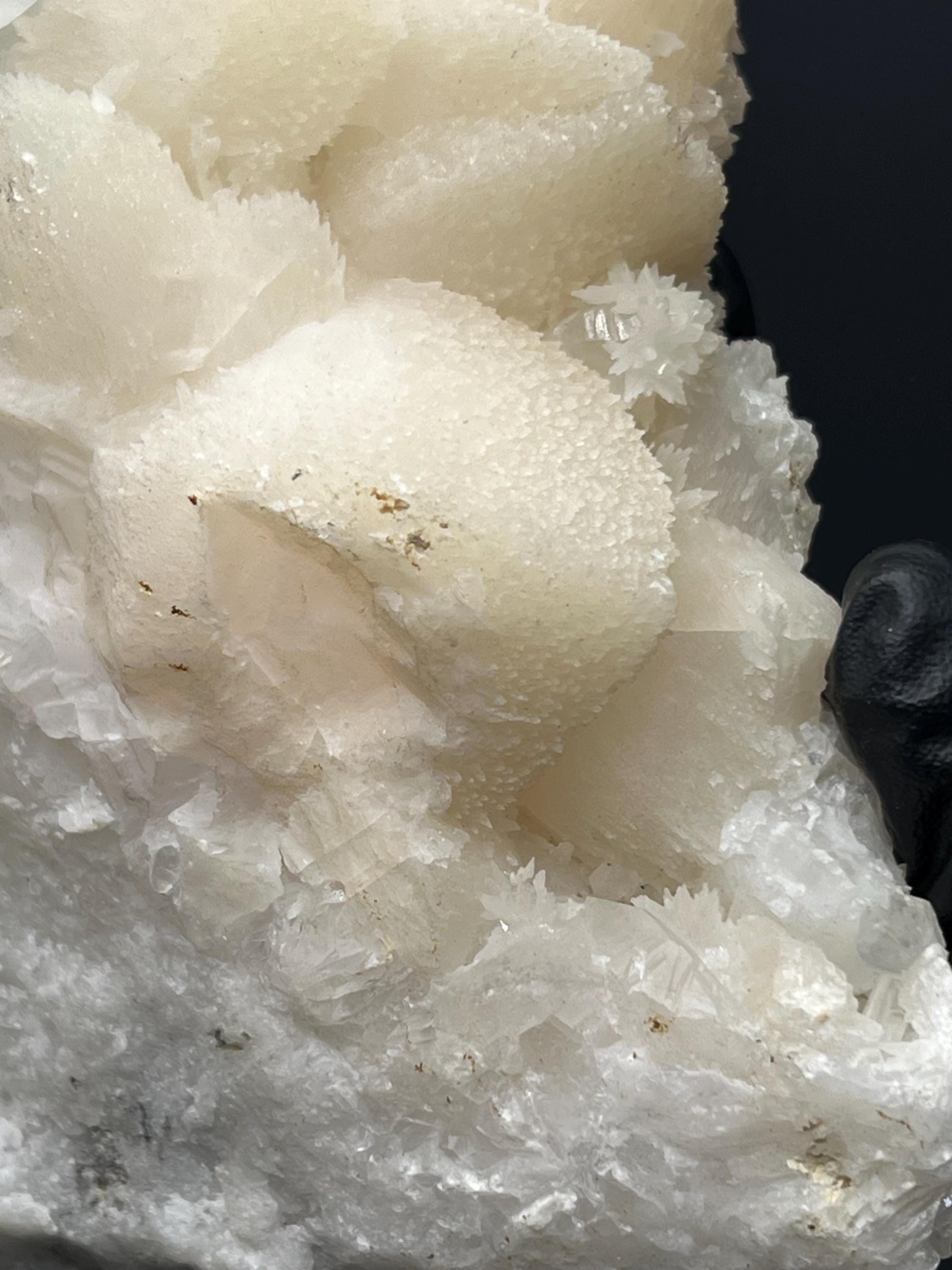 Lilac Calcite With Crystal Quartz - Crystal Gemstone AE 
