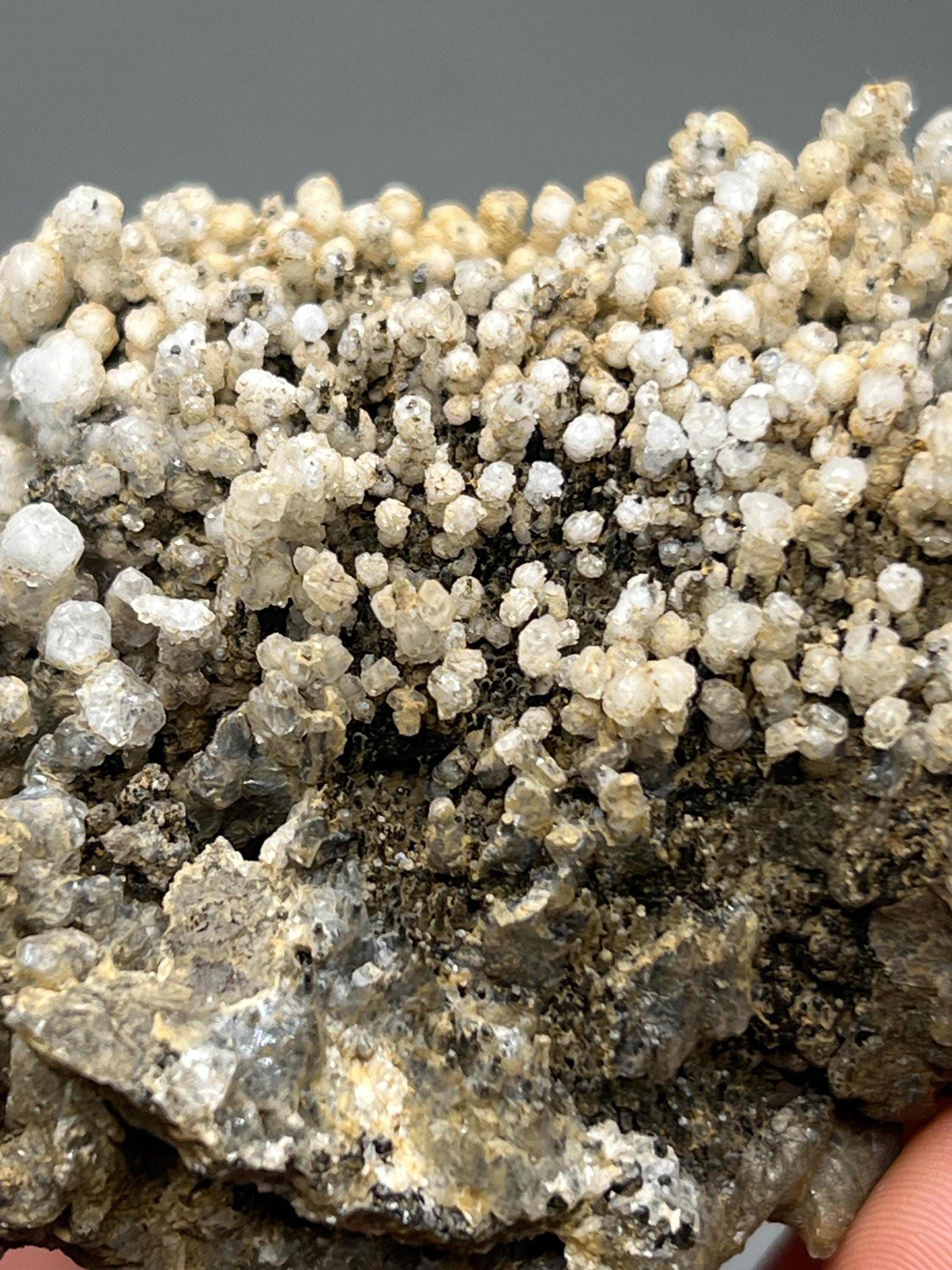 Crystal Calcite on Stalactite Hematite, Turkish Mineral Specimen - Crystal Gemstone AE 