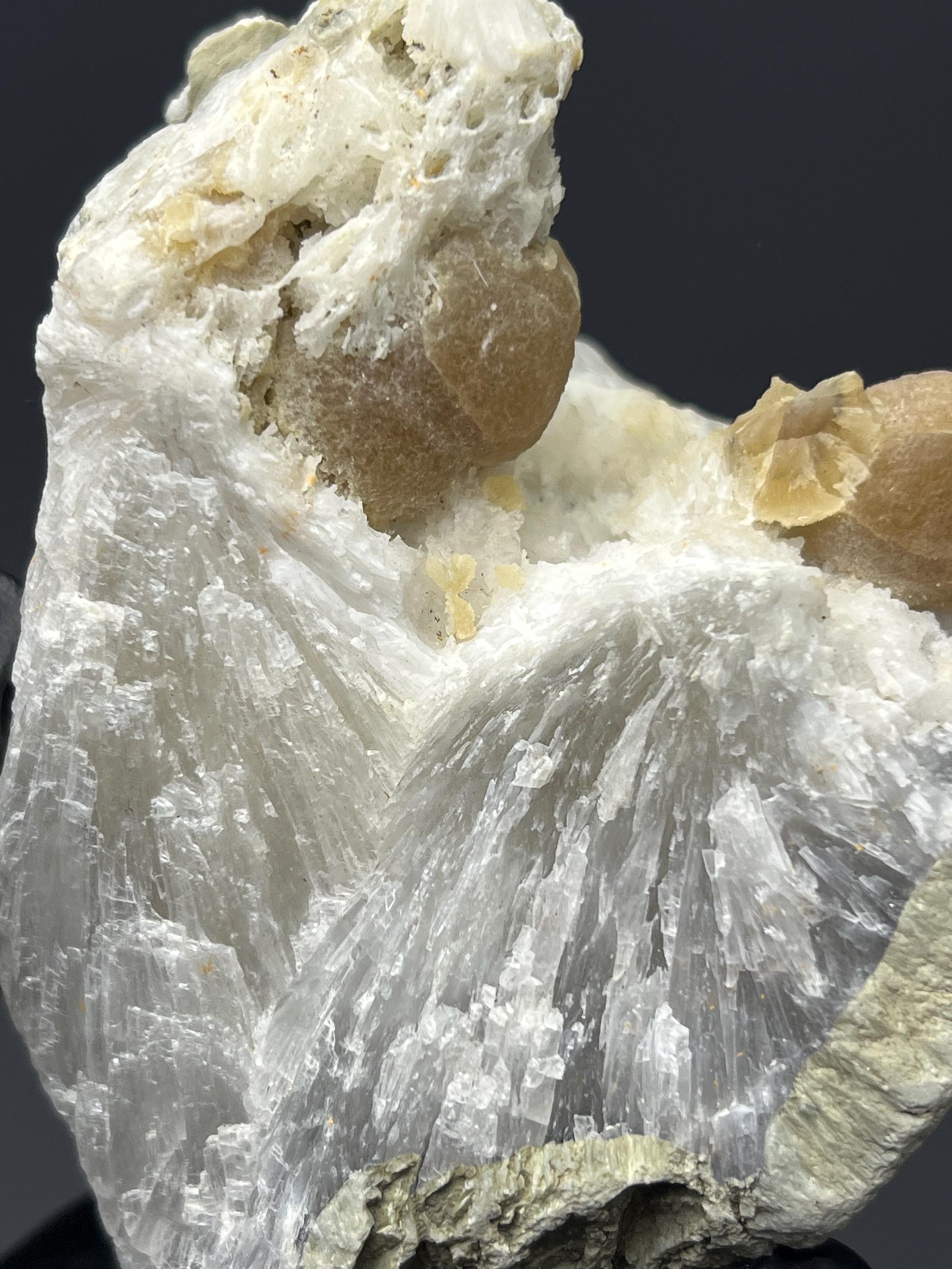 Barite On Colemanite Specimen - Crystal Gemstone AE 