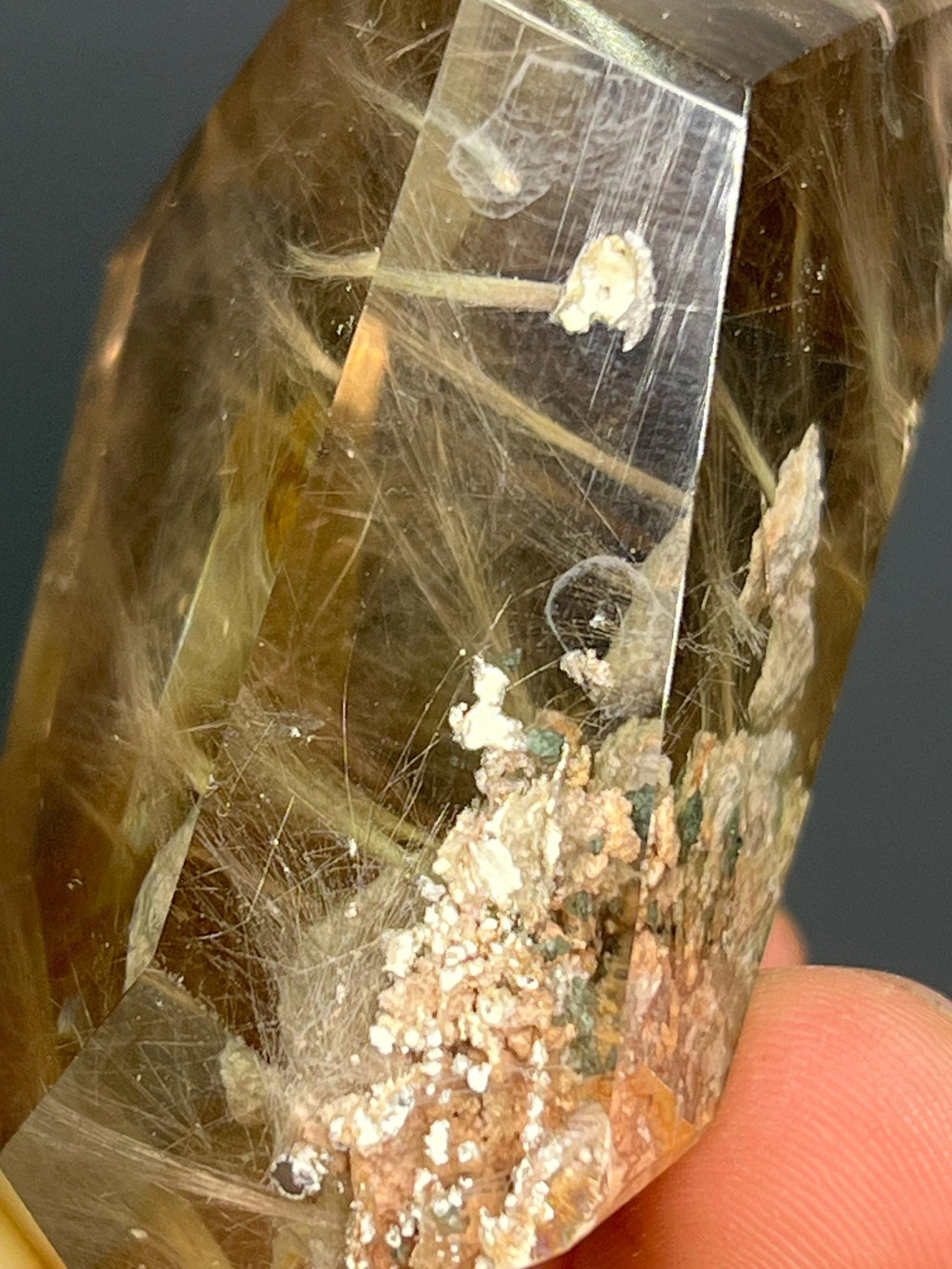 Top Grade, Calcite And Rutilated With Smoky Quartz - Crystal Gemstone AE 