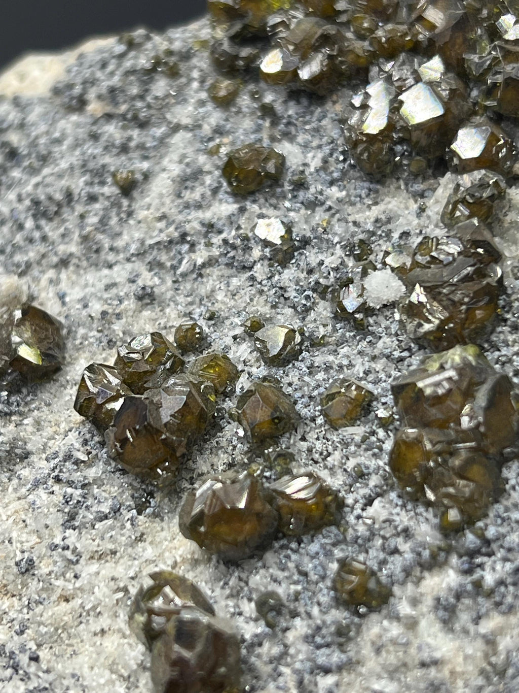 Brownish Color Garnet On Matrix Specimen - Crystal Gemstone AE 