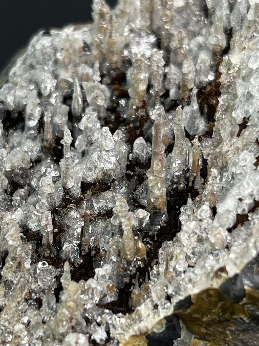 Museum Grade Crystal Calcite And Barite With Stalactite Goethite - Crystal Gemstone AE 