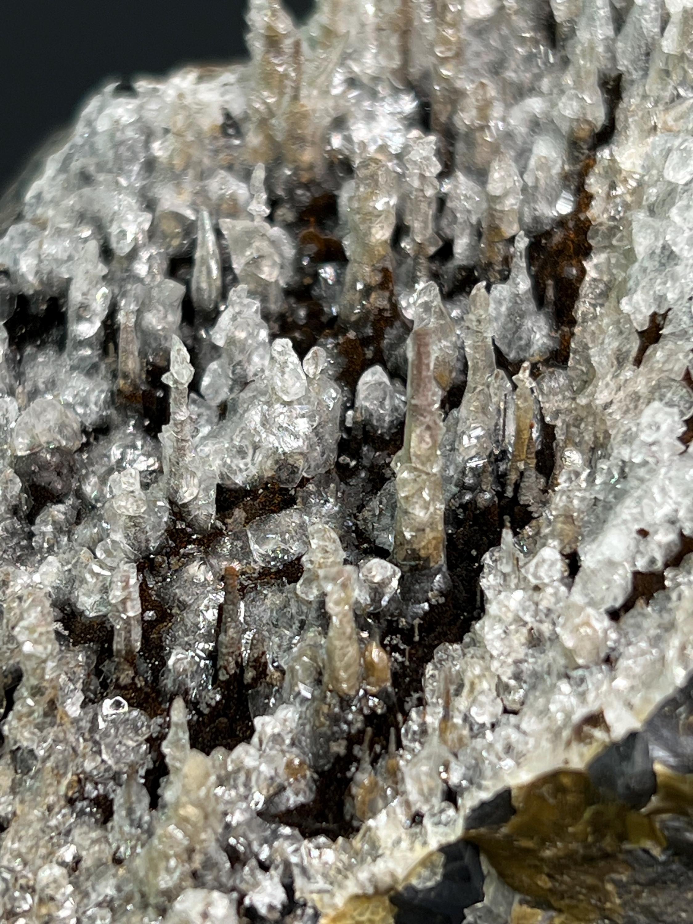 Museum Grade Crystal Calcite And Barite With Stalactite Goethite - Crystal Gemstone AE 