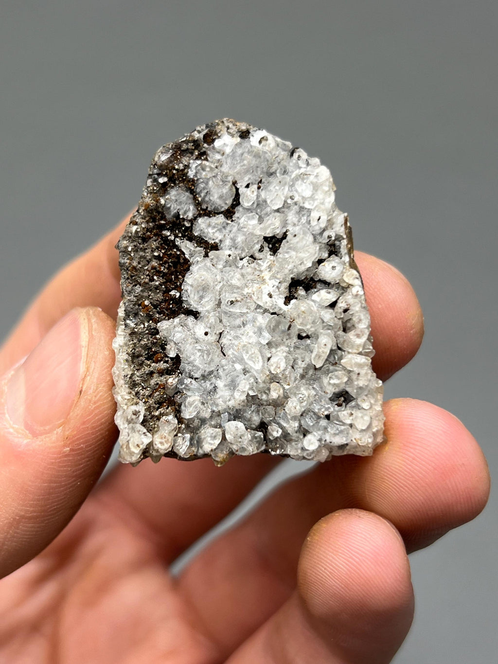 Very Special, 2 Sided Crystal Calcite On Hematite Mineral, From Turkey - Crystal Gemstone AE 
