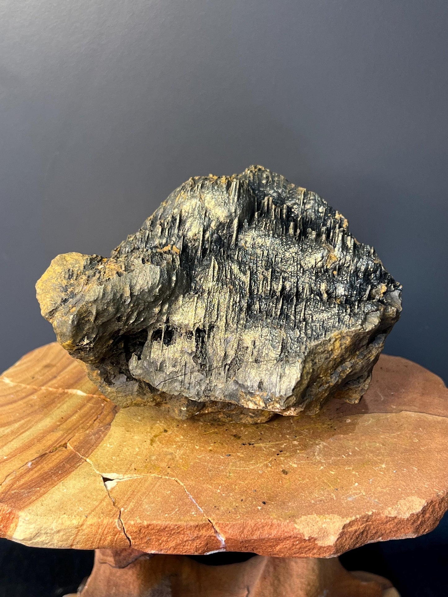 Museum Grade, Very Special Golden Color Stalactite Goethite Specimen - Crystal Gemstone AE 