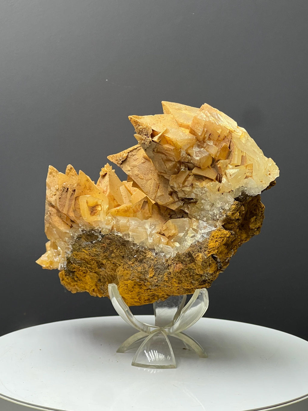 Very Special Orange Crystal Calcite Specimen - Crystal Gemstone AE 