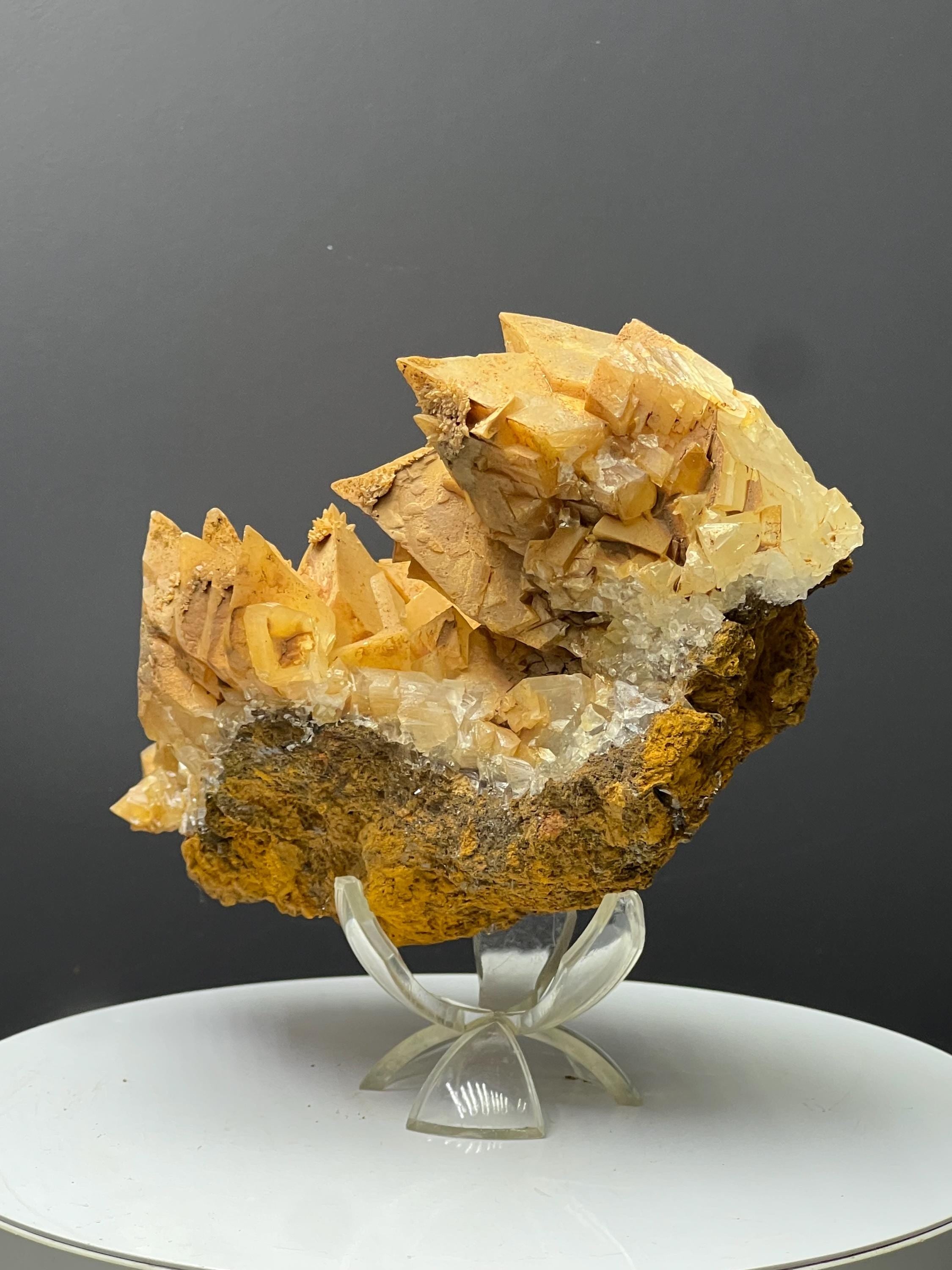 Very Special Orange Crystal Calcite Specimen - Crystal Gemstone AE 