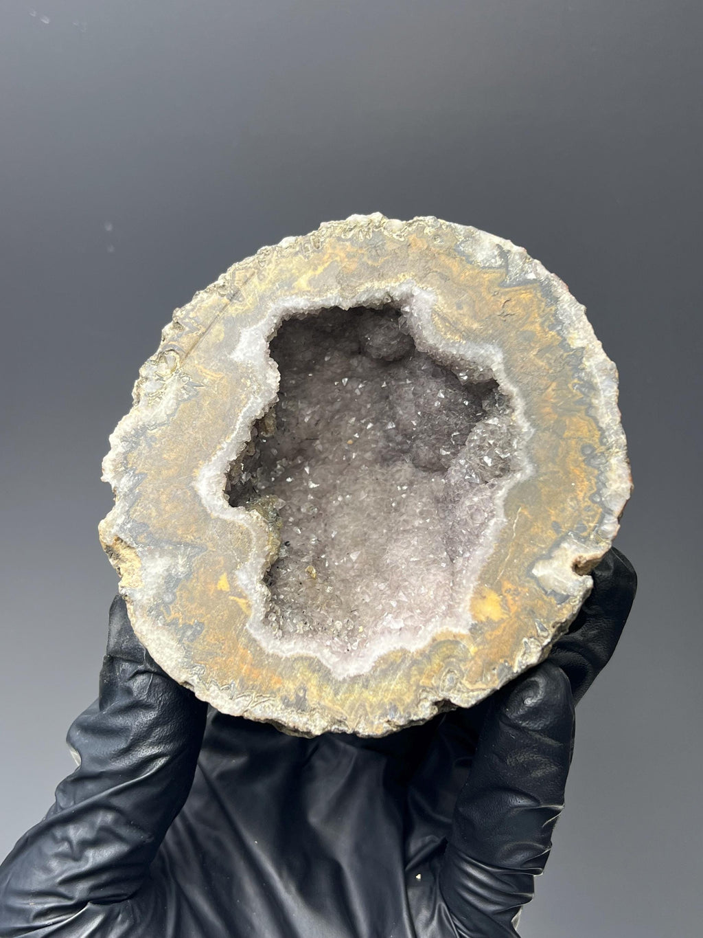 Cave Crystal Quartz With Agate Ball - Crystal Gemstone AE 