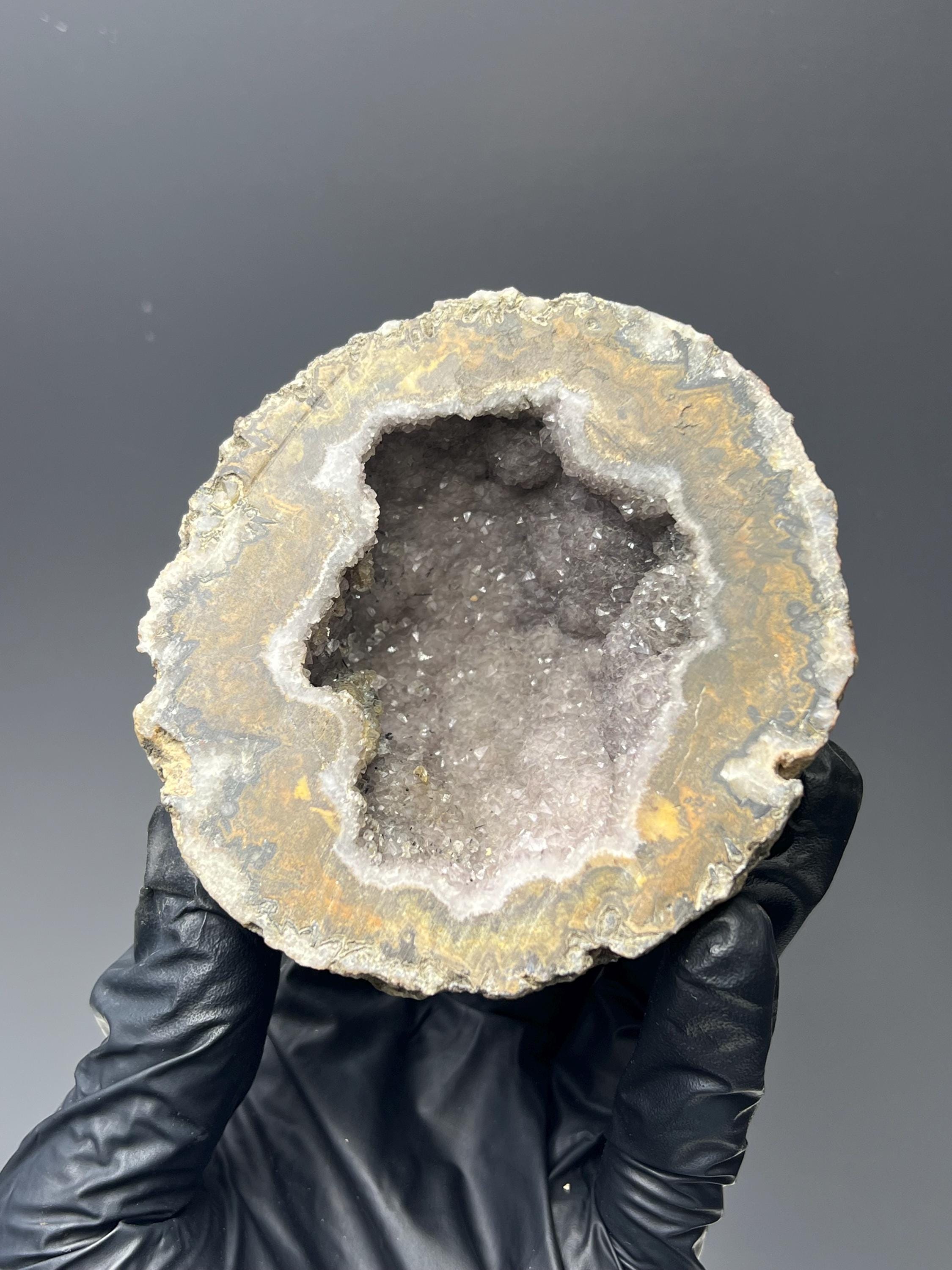 Cave Crystal Quartz With Agate Ball - Crystal Gemstone AE 