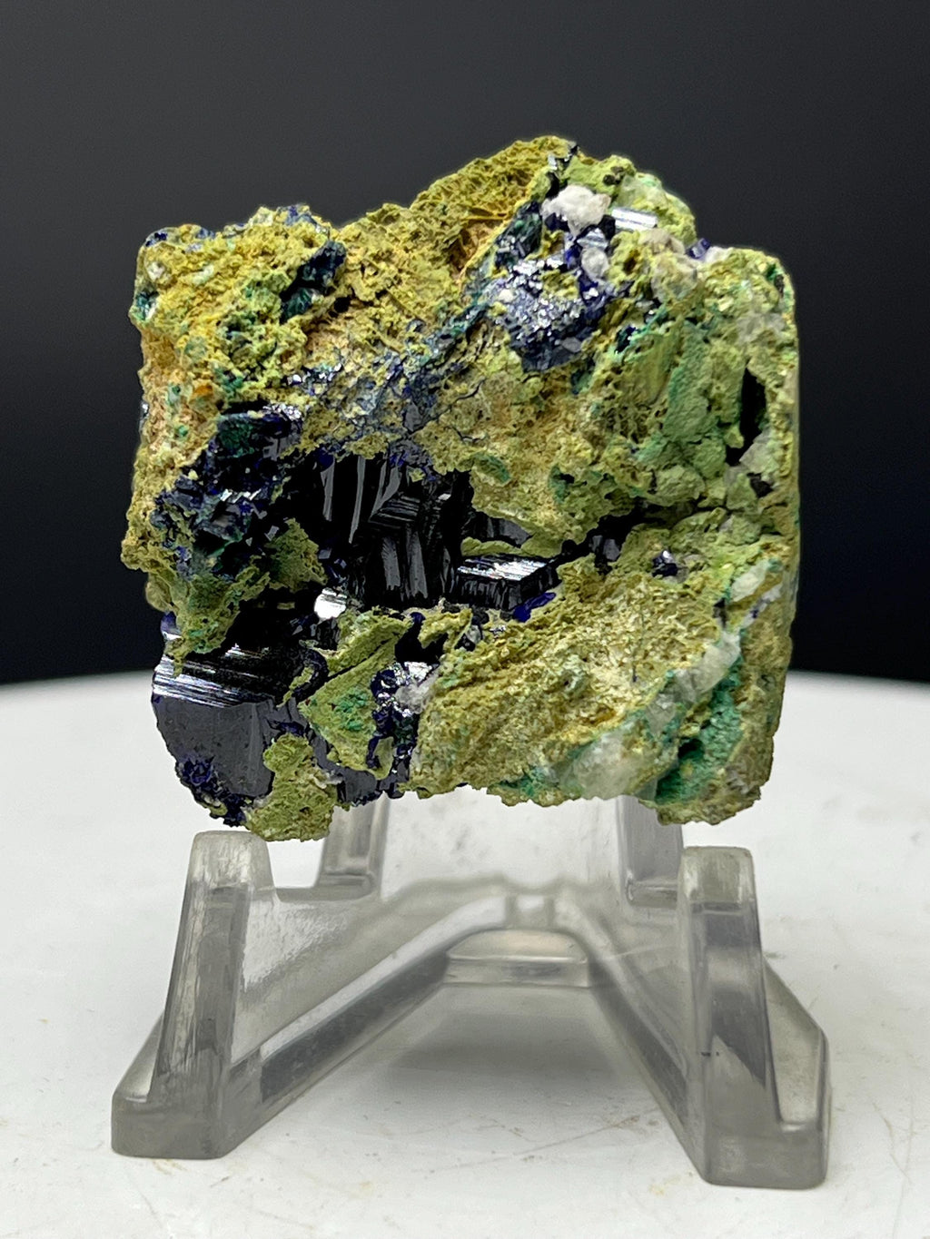Double Sided Very Special High Grade Azurite With Malachite Specimen - Crystal Gemstone AE 