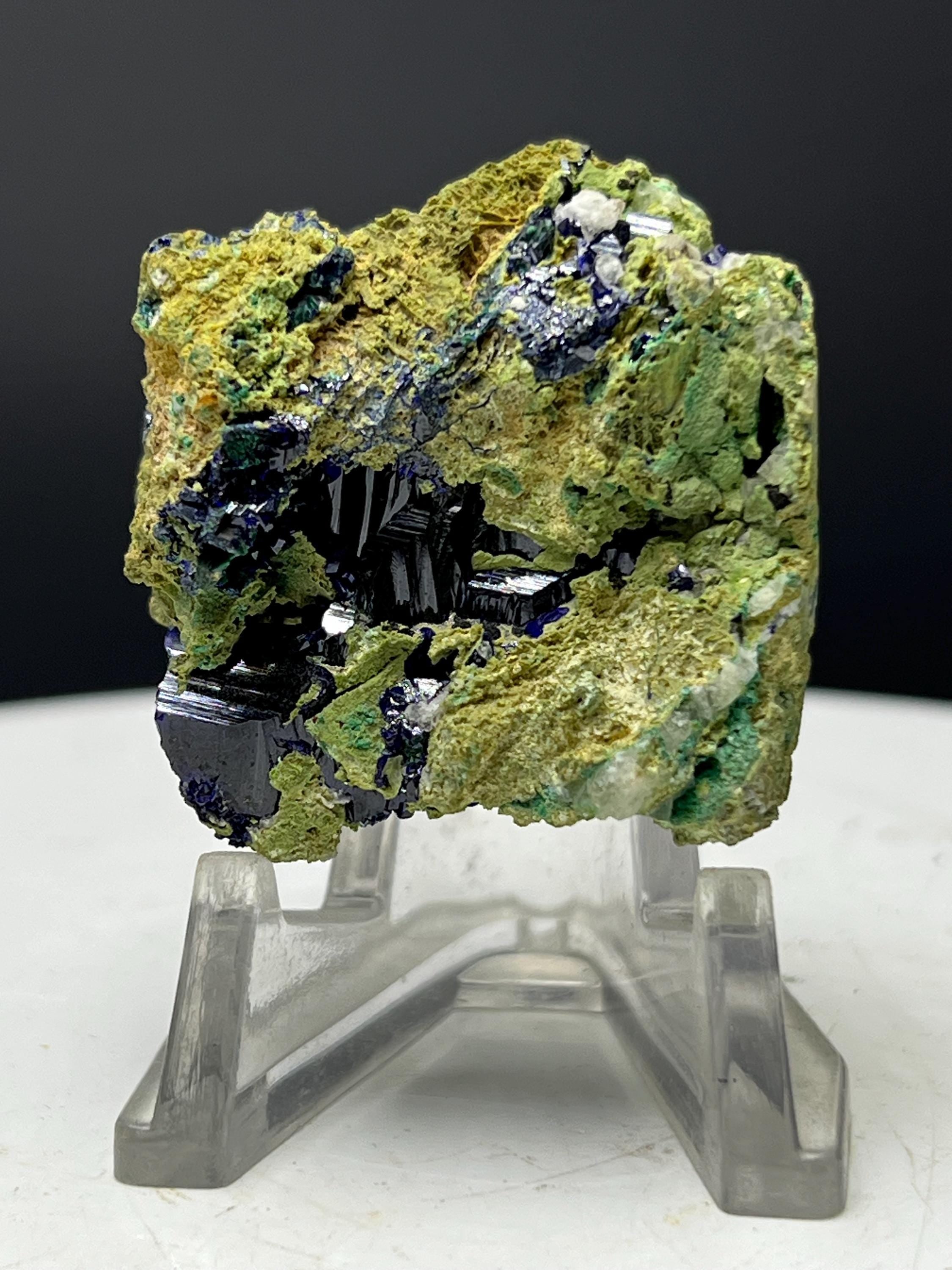 Double Sided Very Special High Grade Azurite With Malachite Specimen - Crystal Gemstone AE 