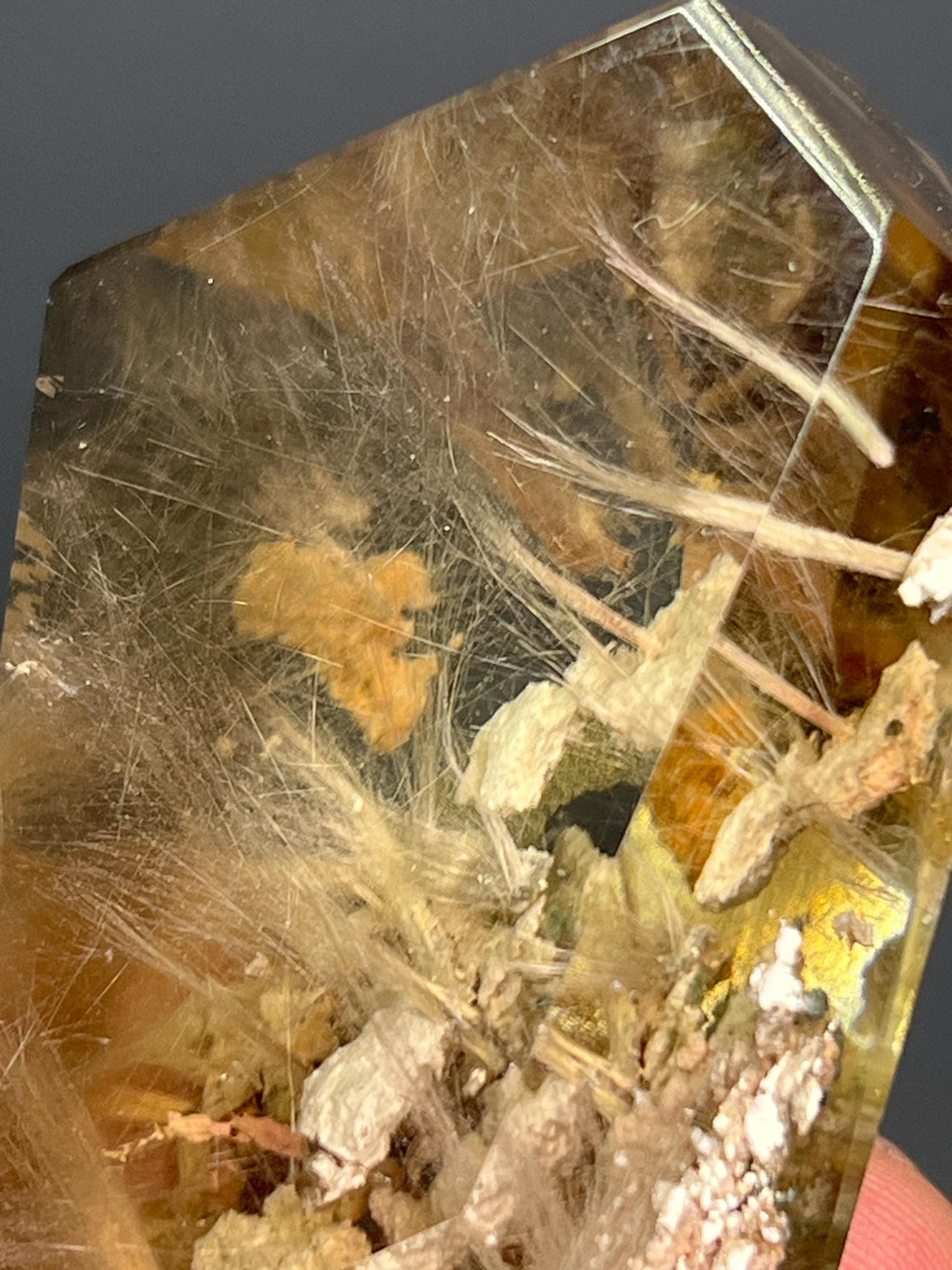 Top Grade, Calcite And Rutilated With Smoky Quartz - Crystal Gemstone AE 