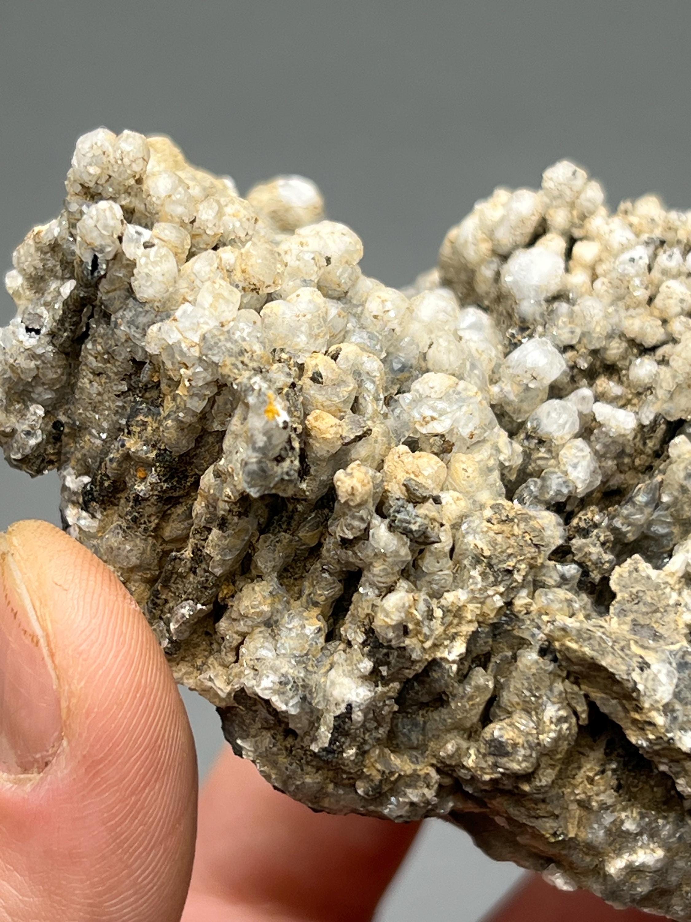Crystal Calcite on Stalactite Hematite, Turkish Mineral Specimen - Crystal Gemstone AE 