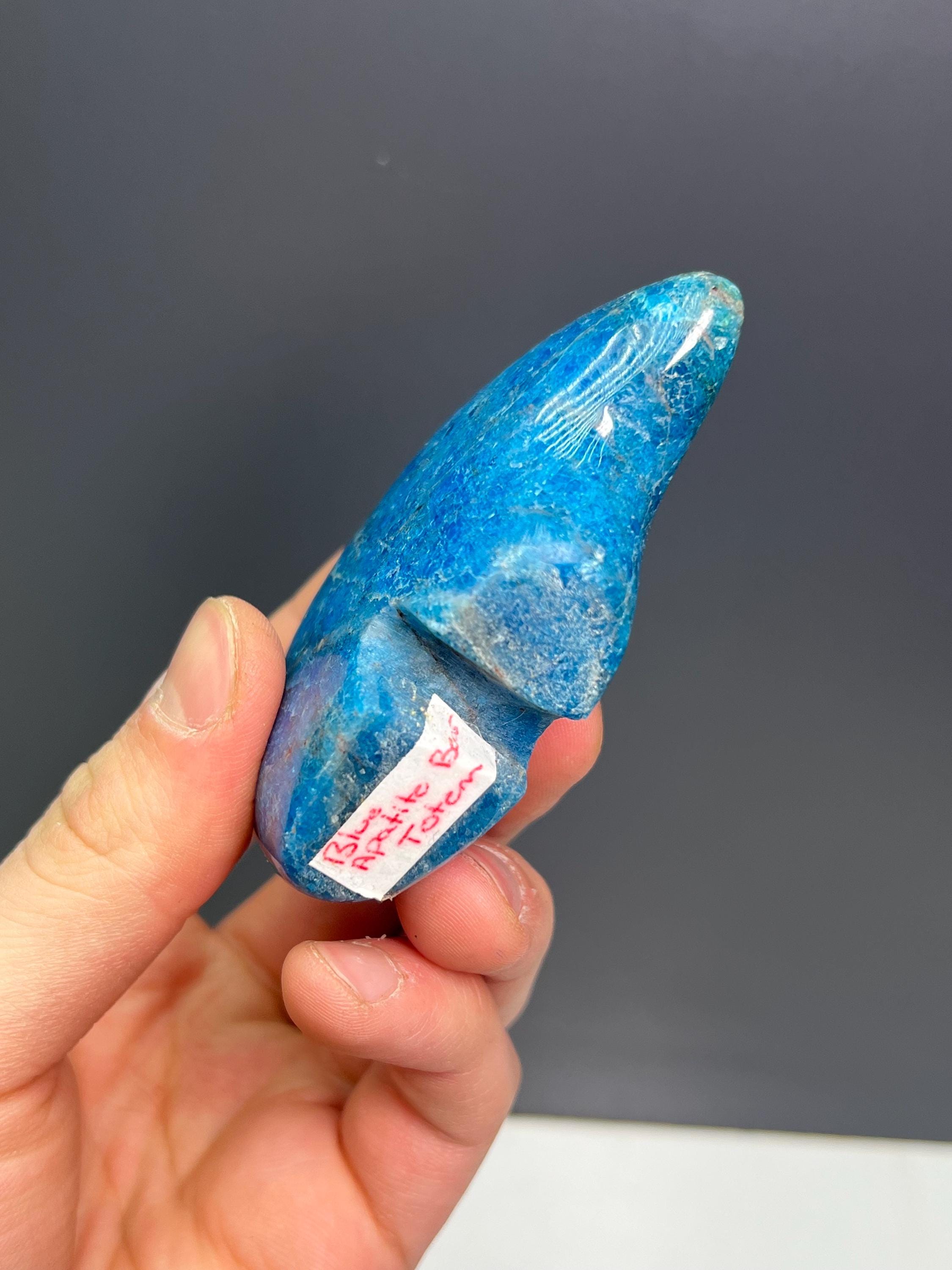 Blue Apatite Bear Totem - Crystal Gemstone AE 