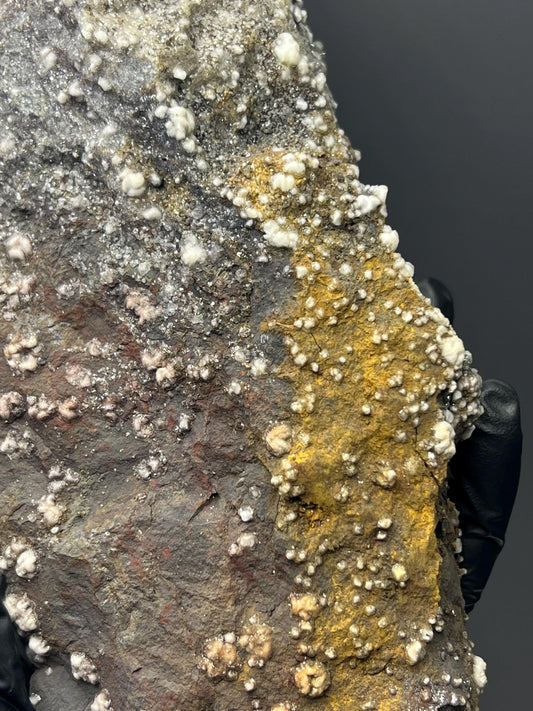 Crystal Barite And Calcite On Hematite