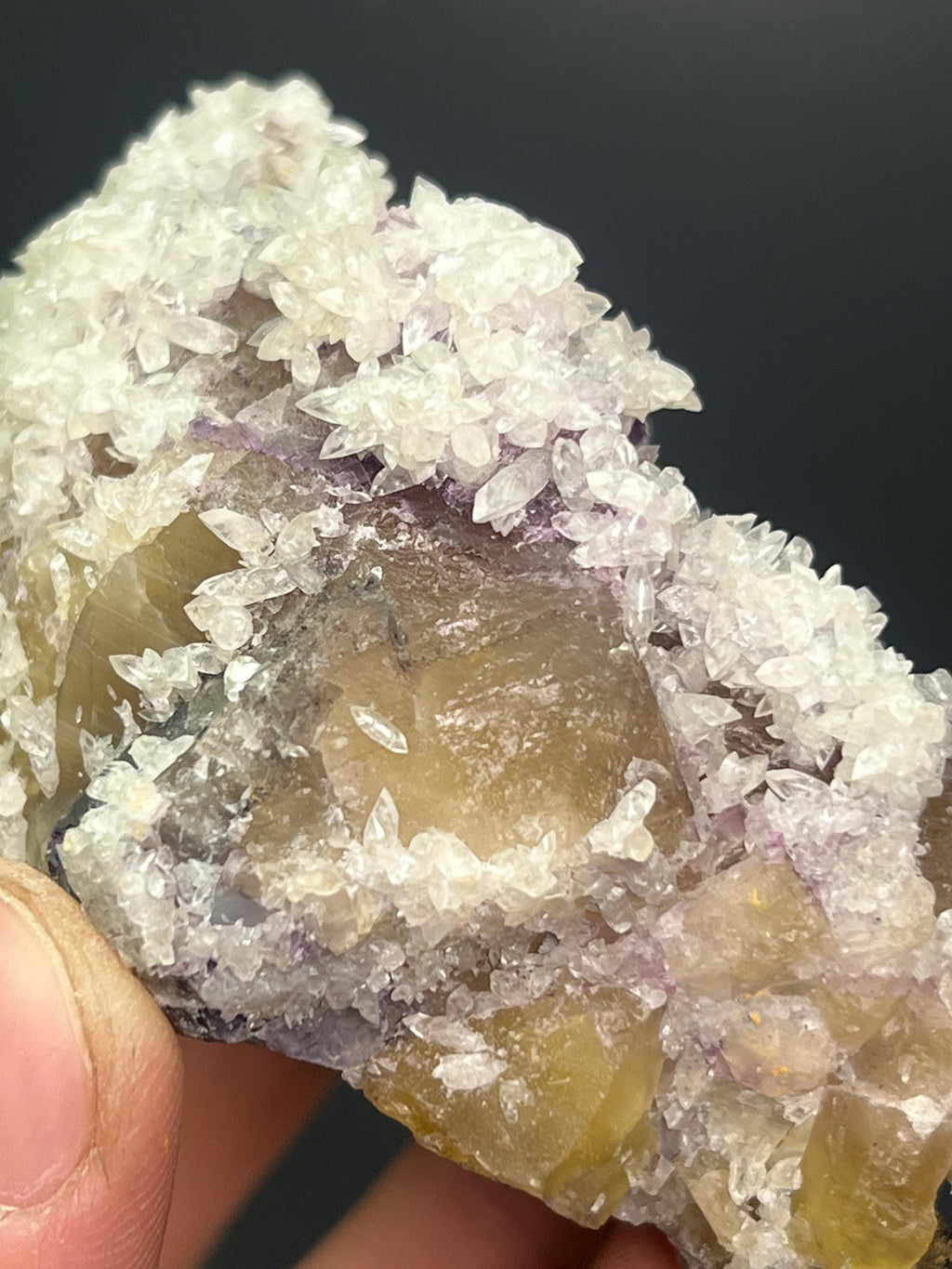 Very Special Item! Calcite With Pink And Yellow Fluorite Specimen - Crystal Gemstone AE 