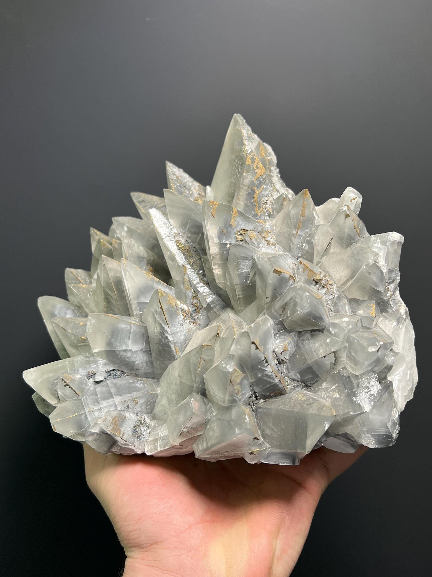 Large Size, Pyrite With Gray Crystal Calcite - Turkey