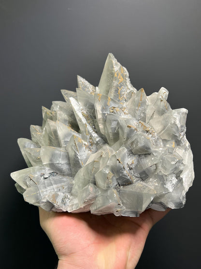 Large Size, Pyrite With Gray Crystal Calcite - Turkey