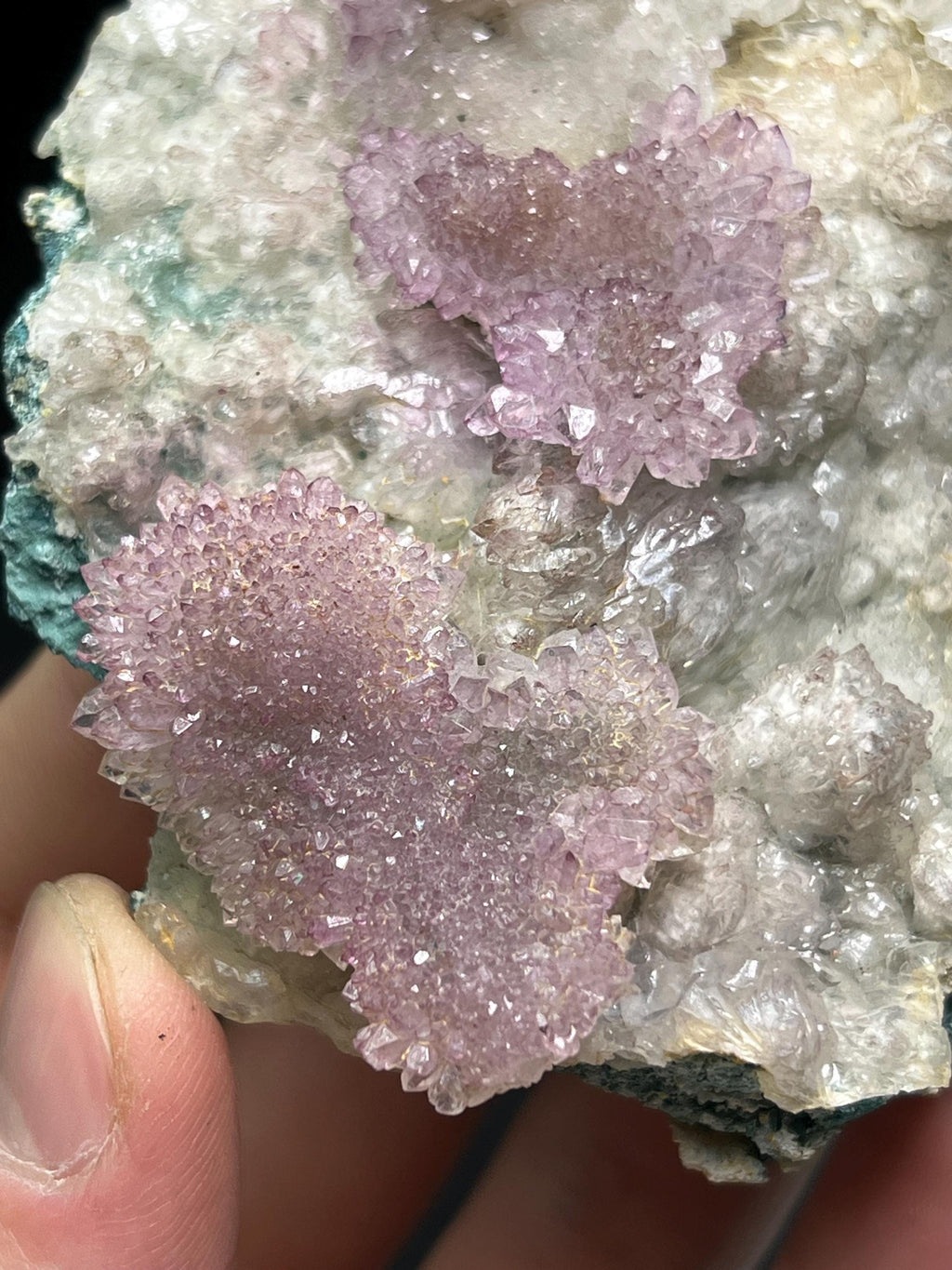 Amethyst Flower With Quartz On Matrix - Crystal Gemstone AE 