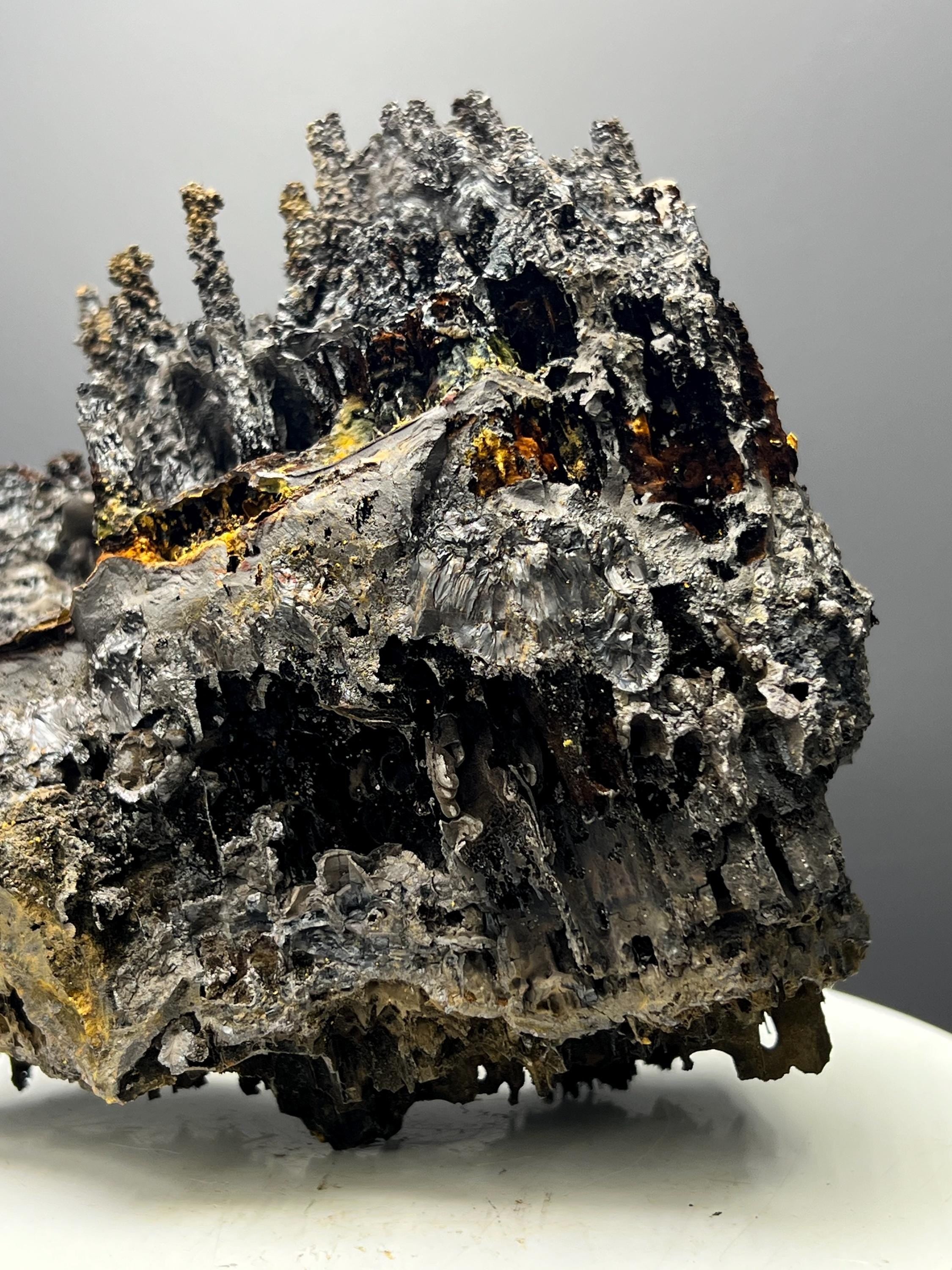 Museum Grade, Very Special Specularite And Limonite With Stalactite Goethite Specimen, For Special Collection - Crystal Gemstone AE 