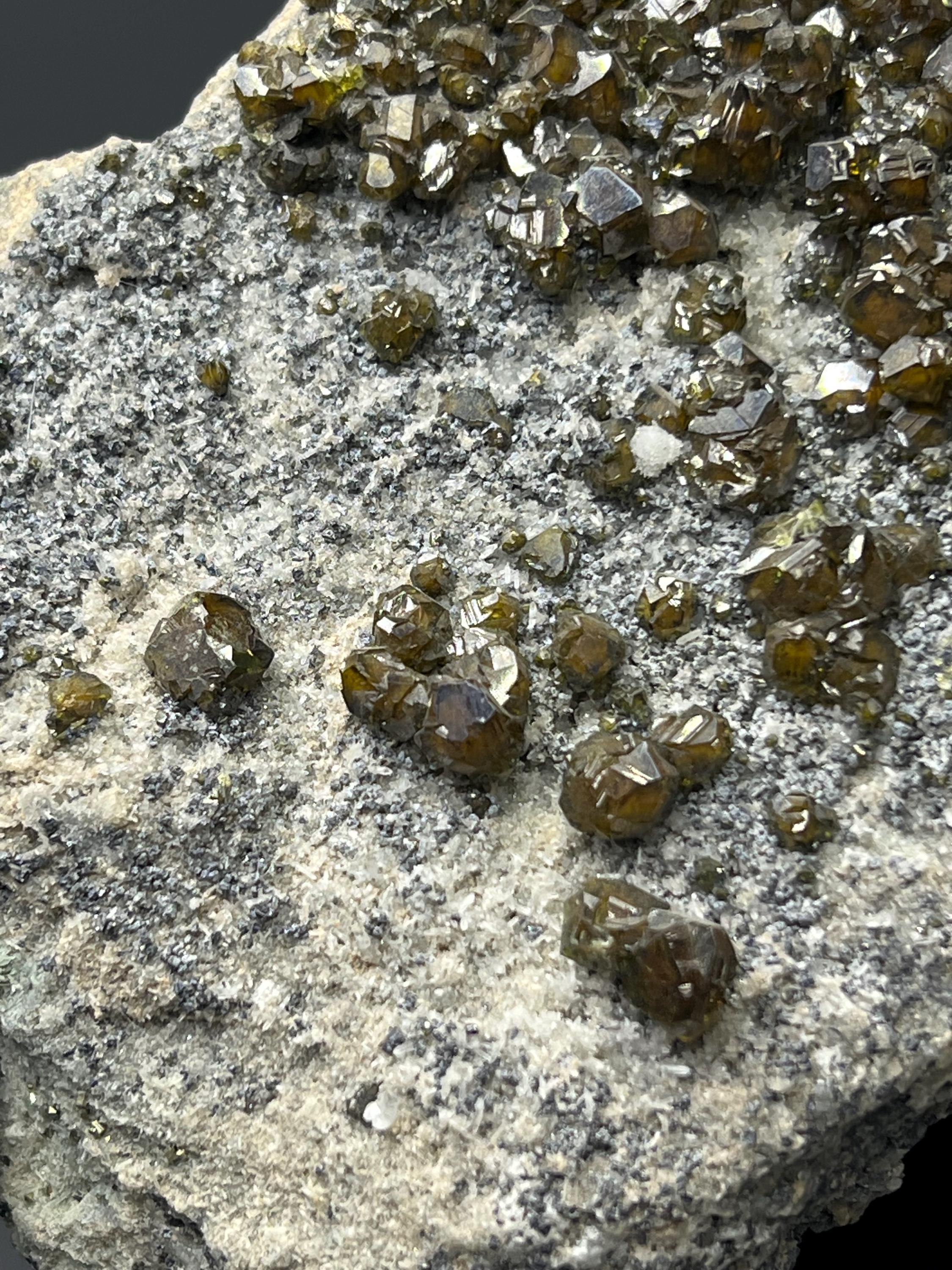 Brownish Color Garnet On Matrix Specimen - Crystal Gemstone AE 