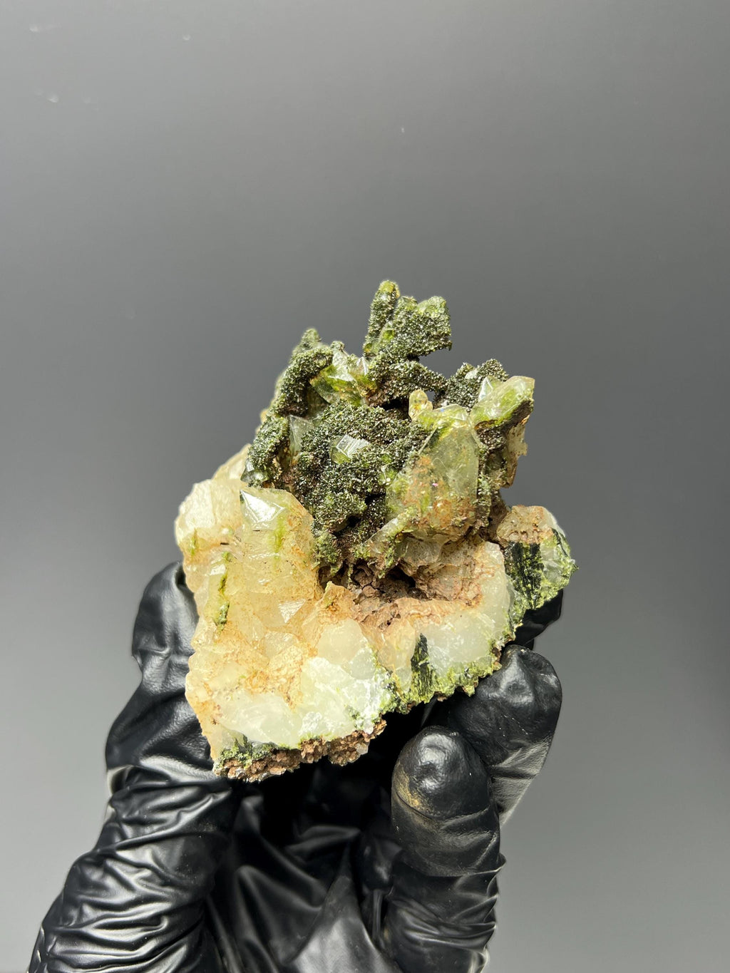Turkish Epidote Quartz Specimen: Mineral Collection Display - Crystal Gemstone AE 