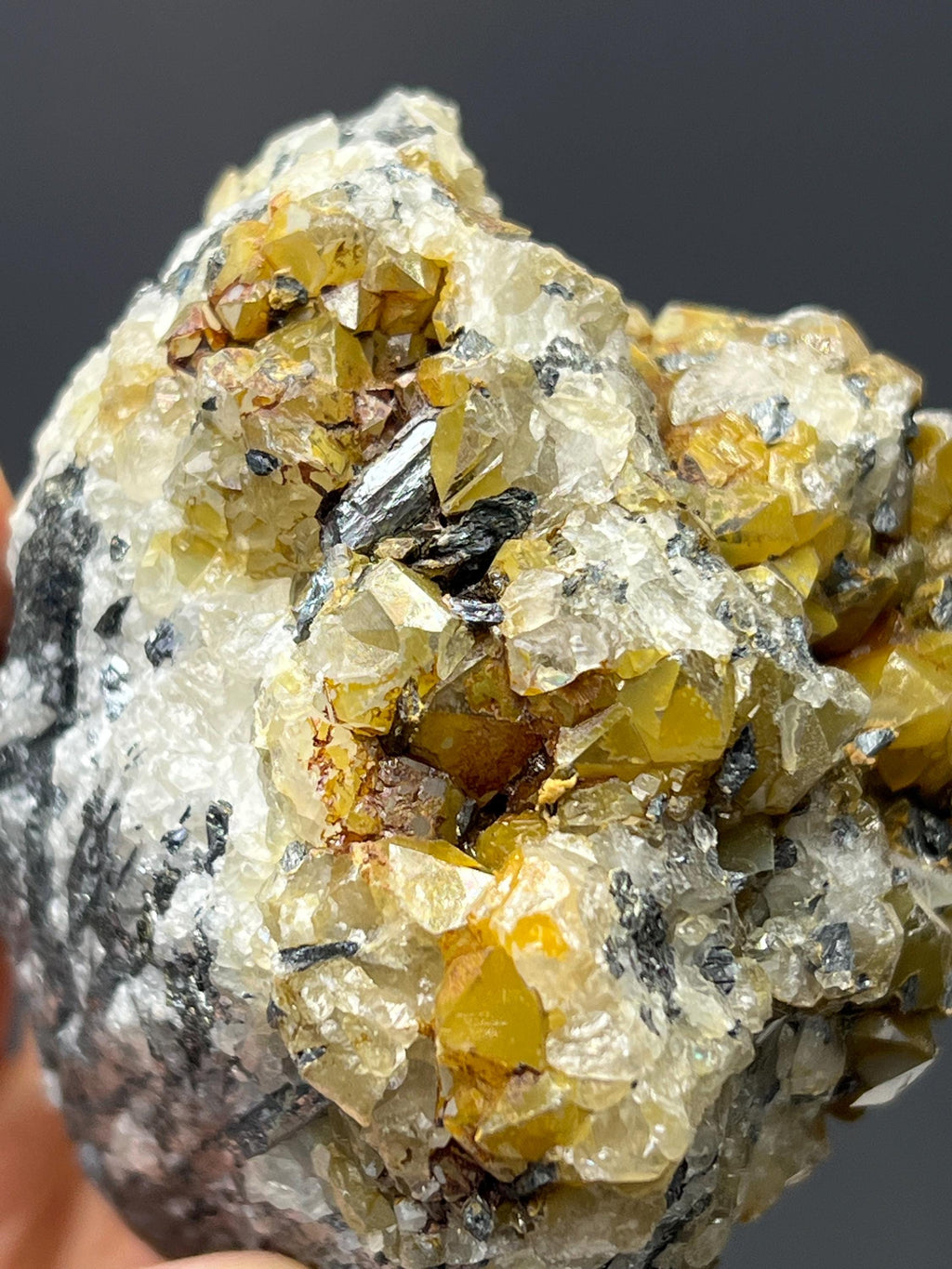Galena With Crystal Calcite - Crystal Gemstone AE 