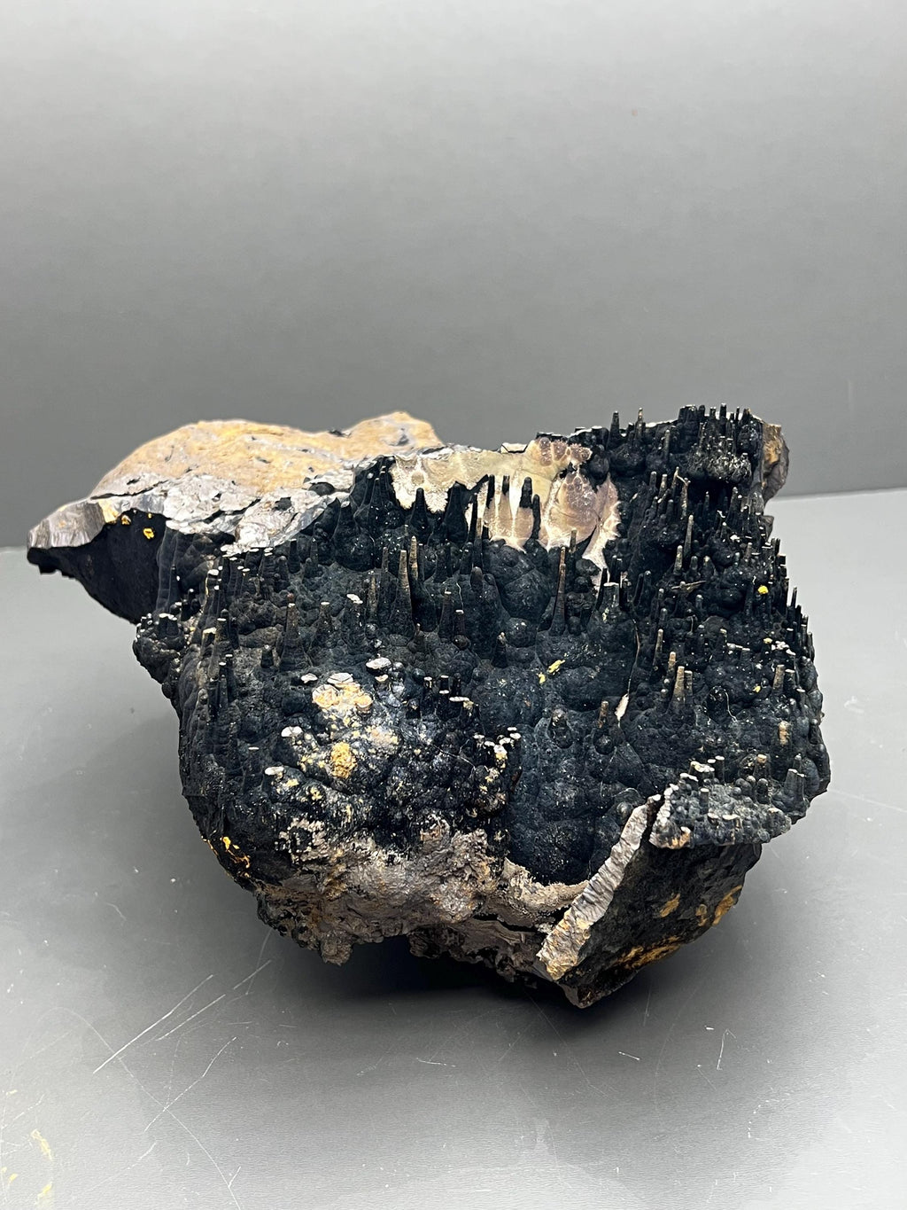 Large Size Limonite And Specularite On Stalactite Goethite - Crystal Gemstone AE 