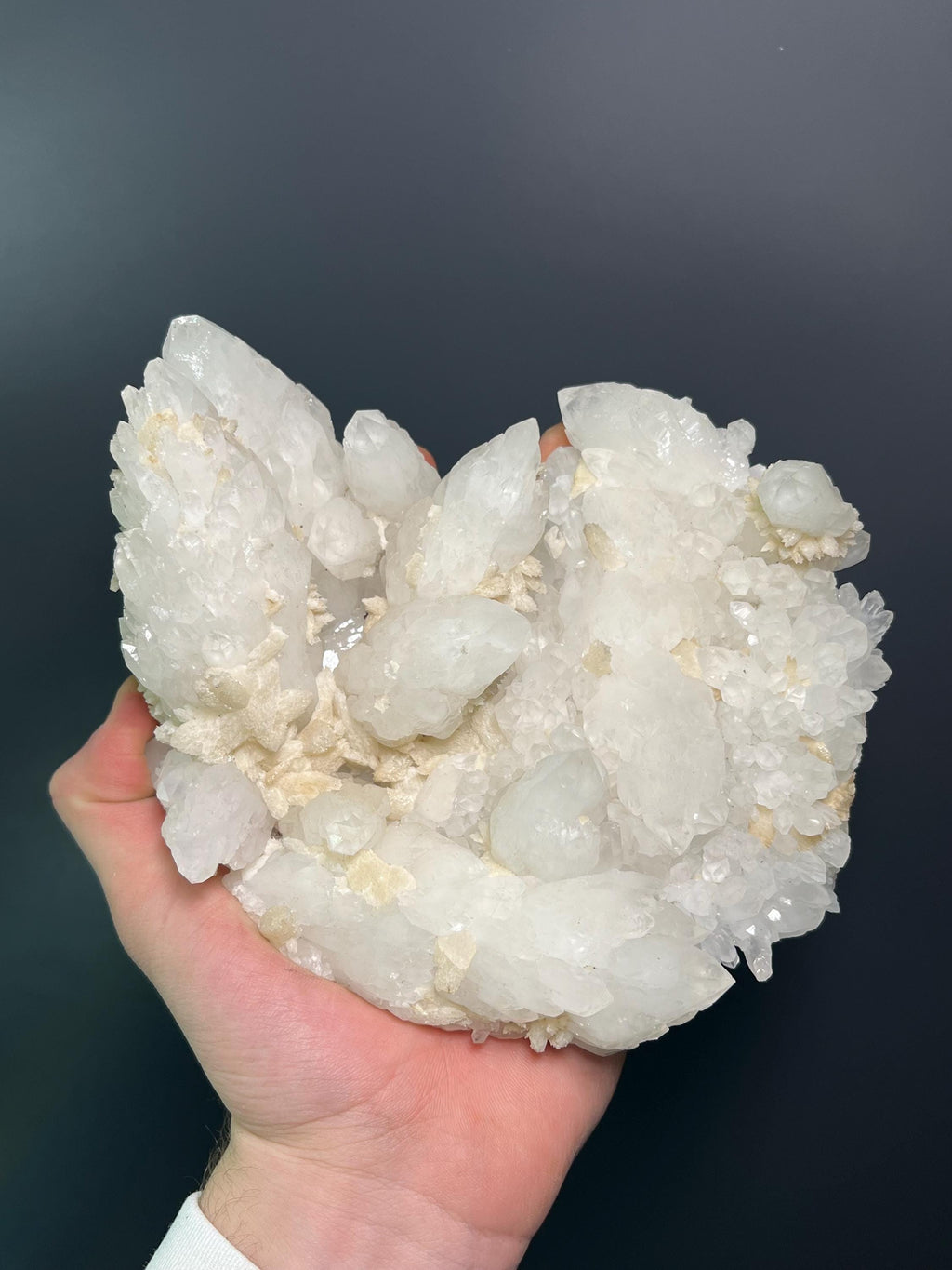 Calcite With Cathedral Crystal Quartz Specimen, 1,2kg - Crystal Gemstone AE 