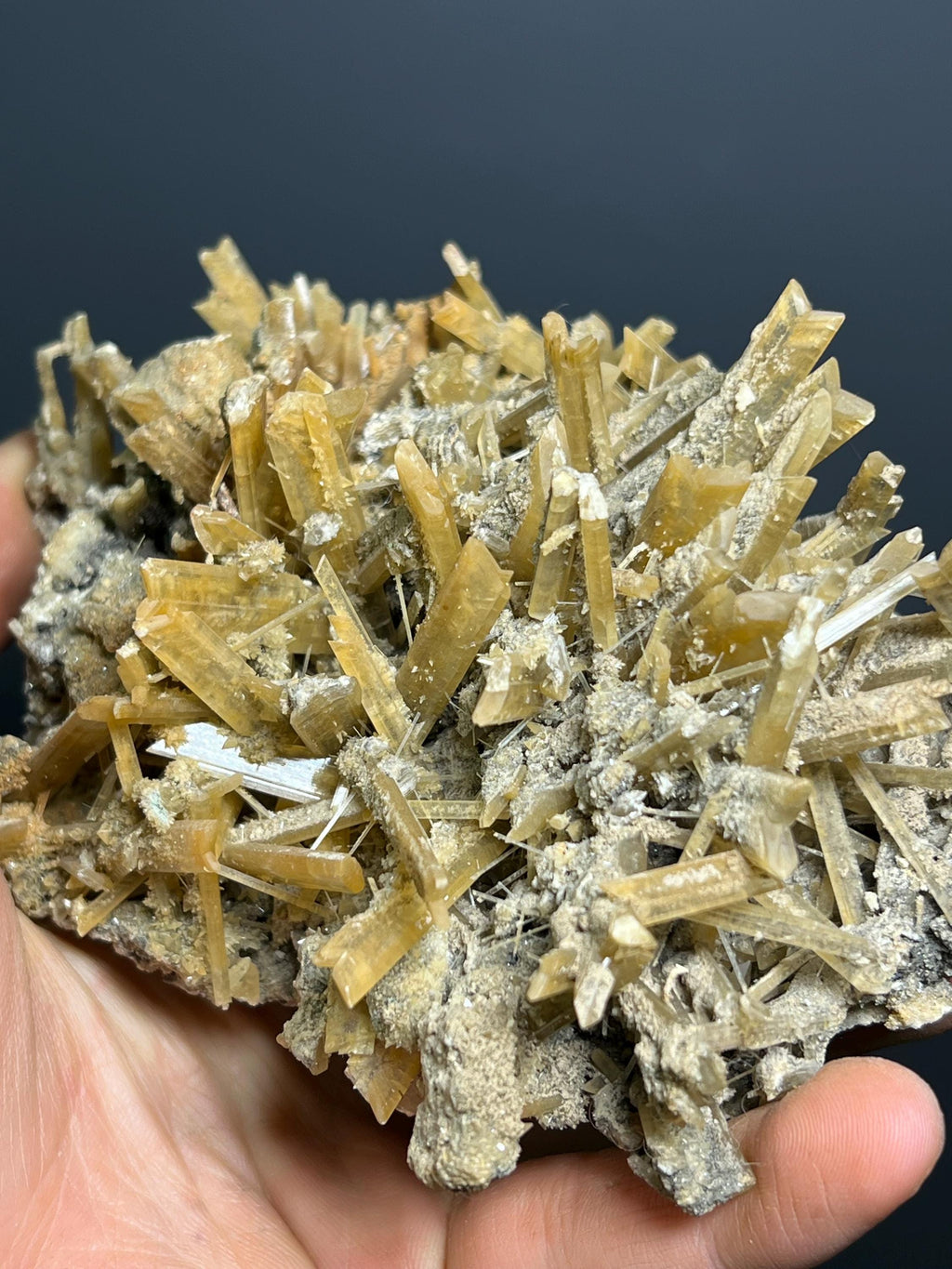 Very Showy Golden Selenite Specimen, 244gram - Crystal Gemstone AE 