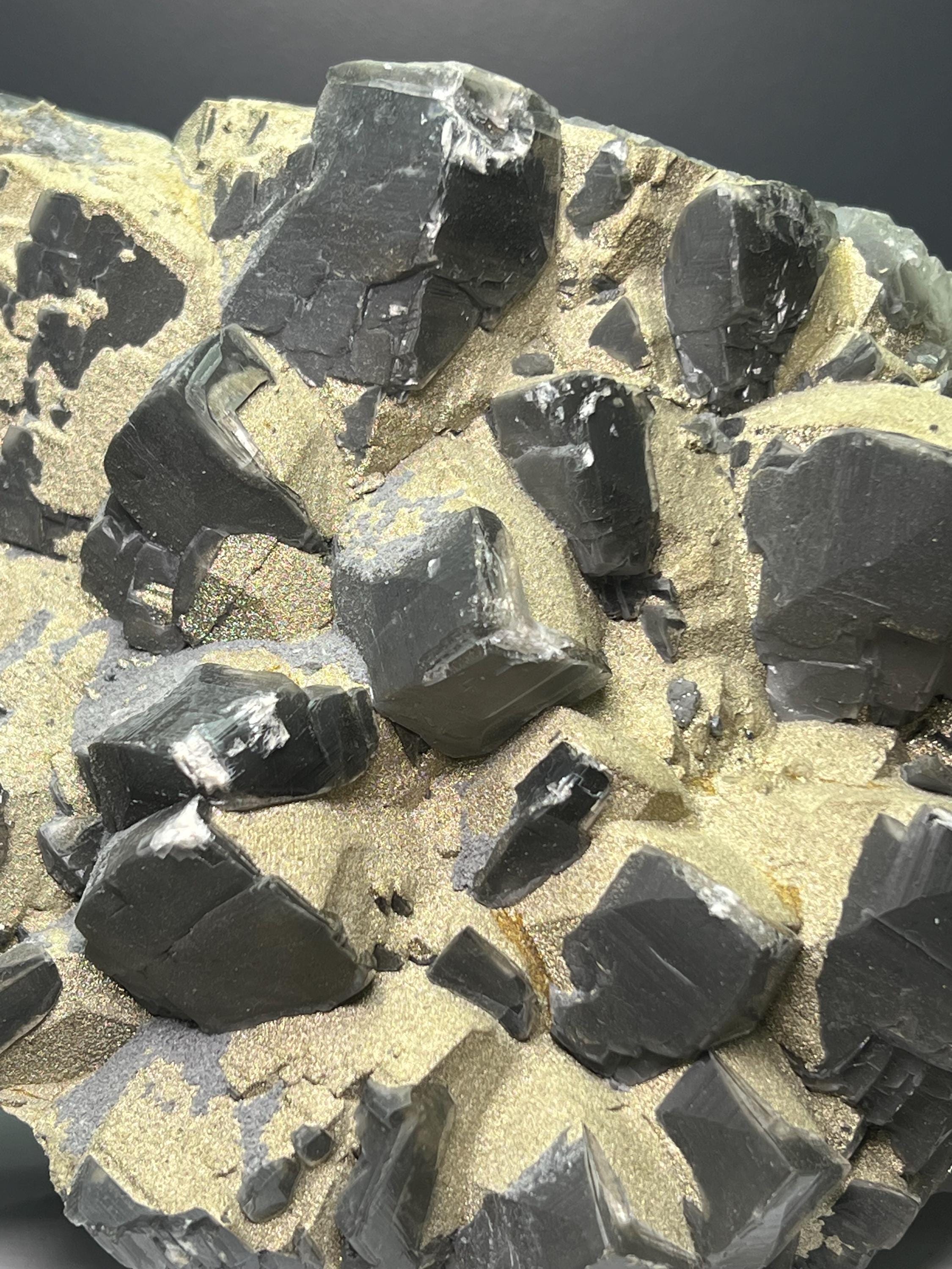 Very Showy! Pyrite Alloy Gray Crystal Calcite - Crystal Gemstone AE 