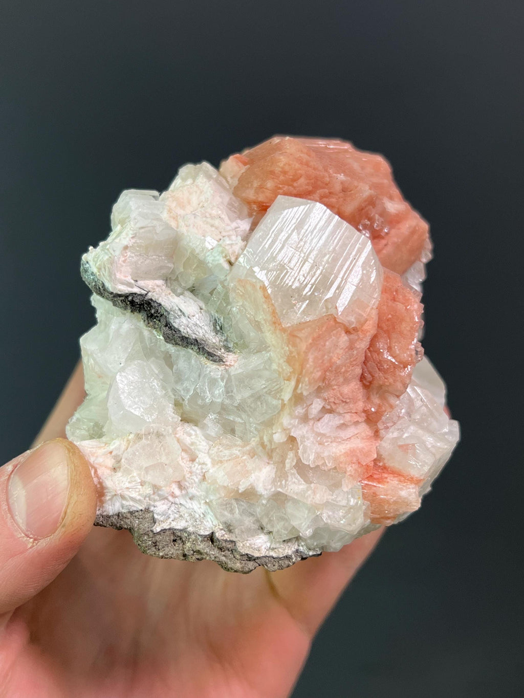 Pink Halite With Apophyllite - Crystal Gemstone AE 