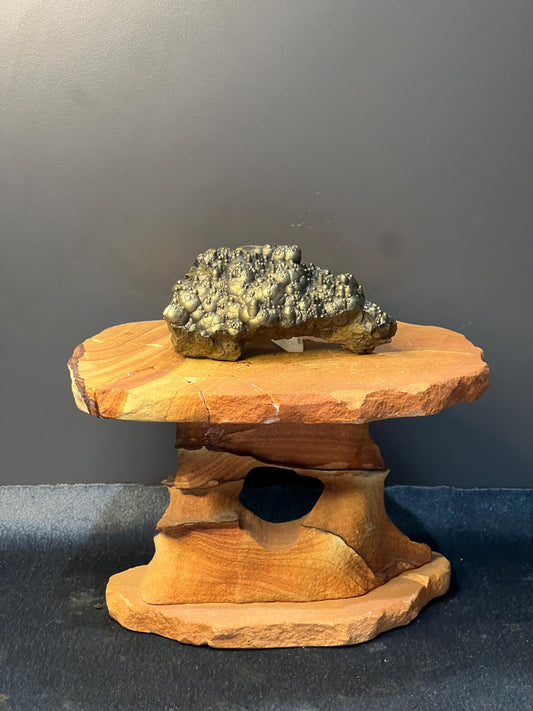 Very Showy Golden Color Stalactite And Botryoidal Formation Goethite Specimen - Crystal Gemstone AE 