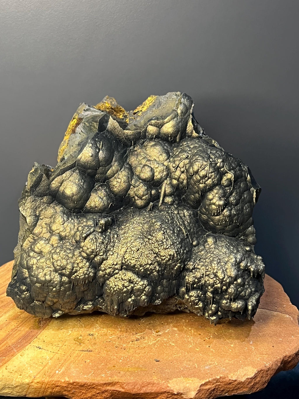 Museum Quality! Very Special Small Stalactites With Golden Color Botryoidal Goethite Specimen - Crystal Gemstone AE 