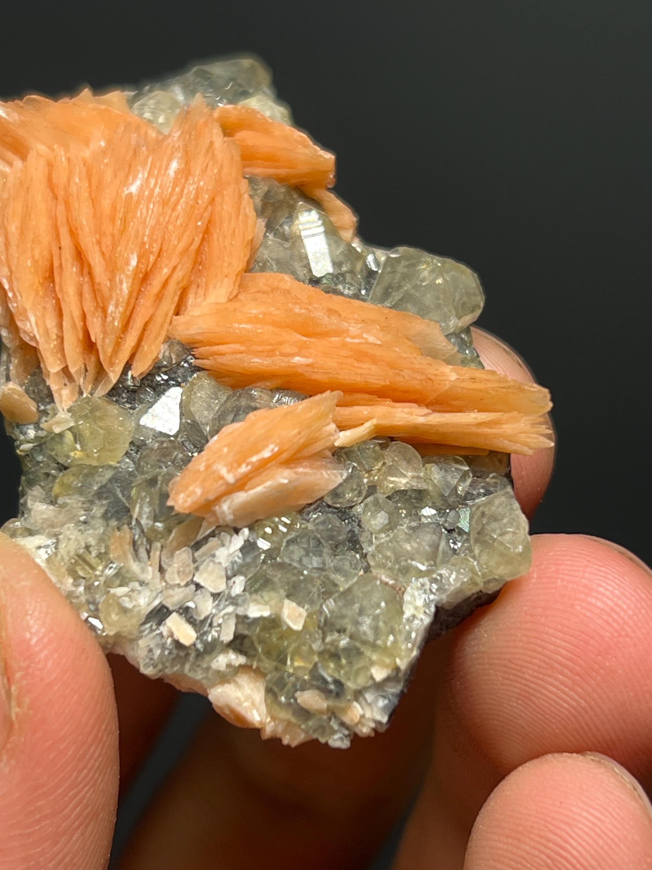 Cerussite And Barite On Galena Specimen, 68gram - Crystal Gemstone AE 